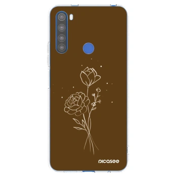 Picasee silikonski prozorni ovitek za Xiaomi Redmi Note 8T - Brown flowers