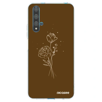 Picasee silikonski prozorni ovitek za Huawei Nova 5T - Brown flowers