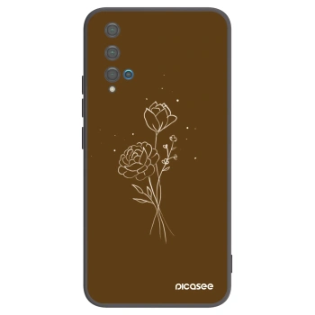 Picasee silikonski črni ovitek za Huawei Nova 5T - Brown flowers