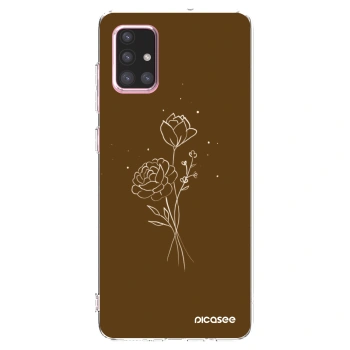 Picasee silikonski prozorni ovitek za Samsung Galaxy A71 A715F - Brown flowers