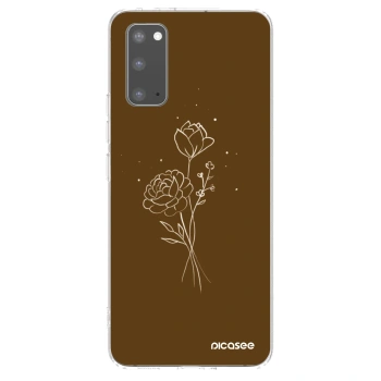 Picasee silikonski prozorni ovitek za Samsung Galaxy S20 G980F - Brown flowers
