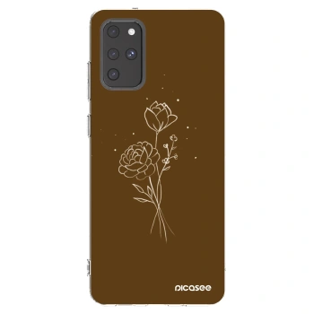 Picasee silikonski prozorni ovitek za Samsung Galaxy S20+ G985F - Brown flowers