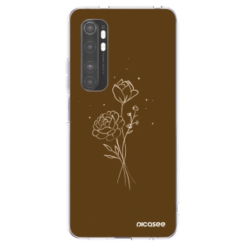 Picasee silikonski prozorni ovitek za Xiaomi Mi Note 10 Lite - Brown flowers