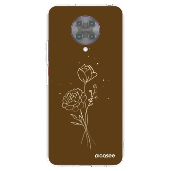 Picasee silikonski prozorni ovitek za Xiaomi Poco F2 Pro - Brown flowers