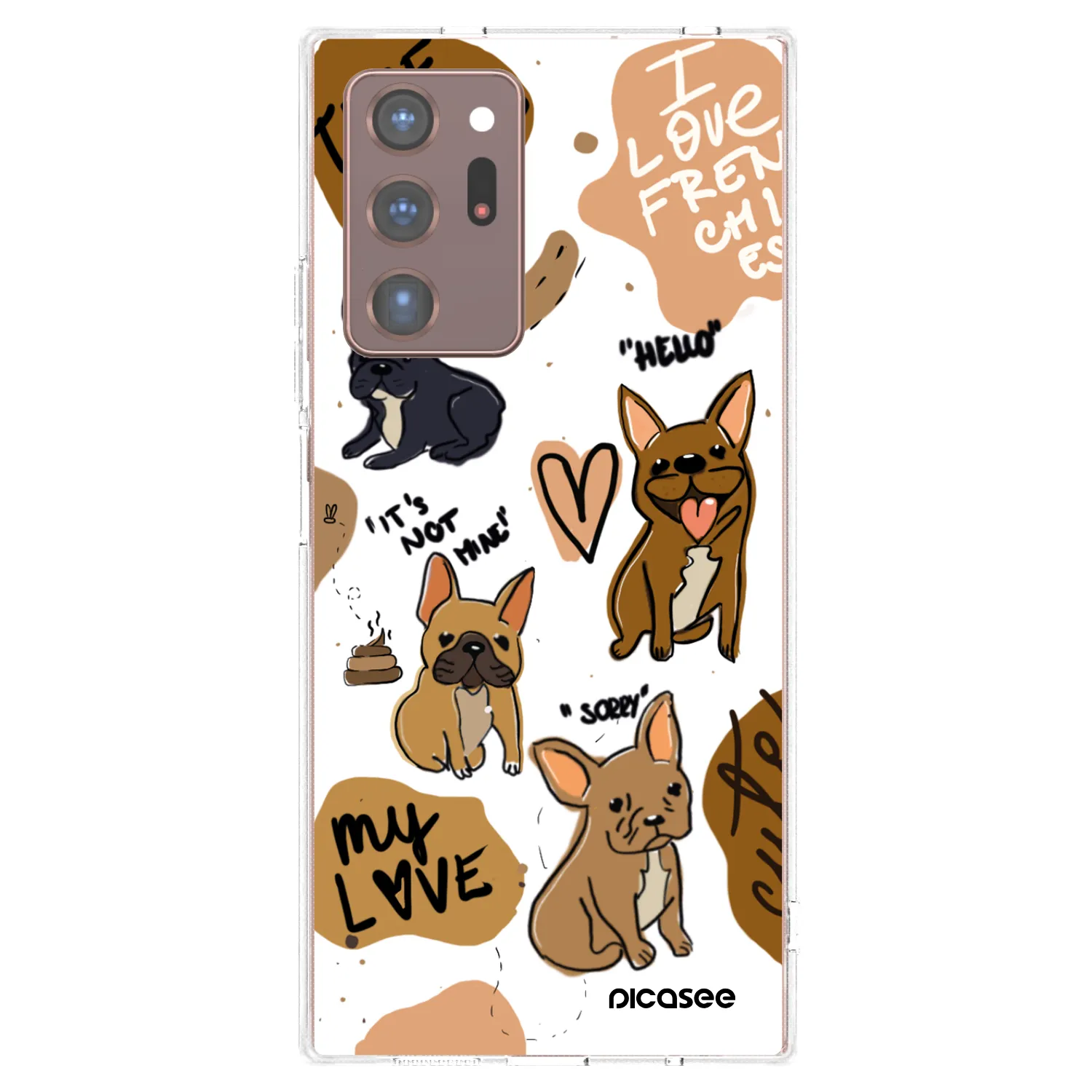 Picasee silikonski prozorni ovitek za Samsung Galaxy Note 20 Ultra - Frenchies