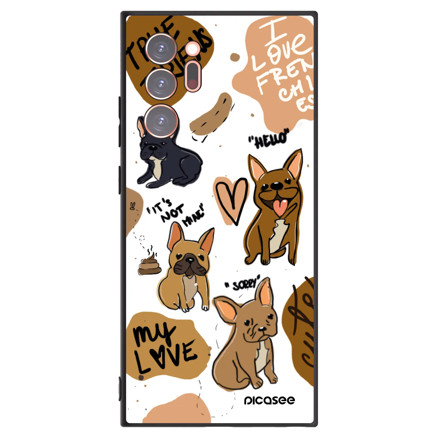 Picasee silikonski črni ovitek za Samsung Galaxy Note 20 Ultra - Frenchies