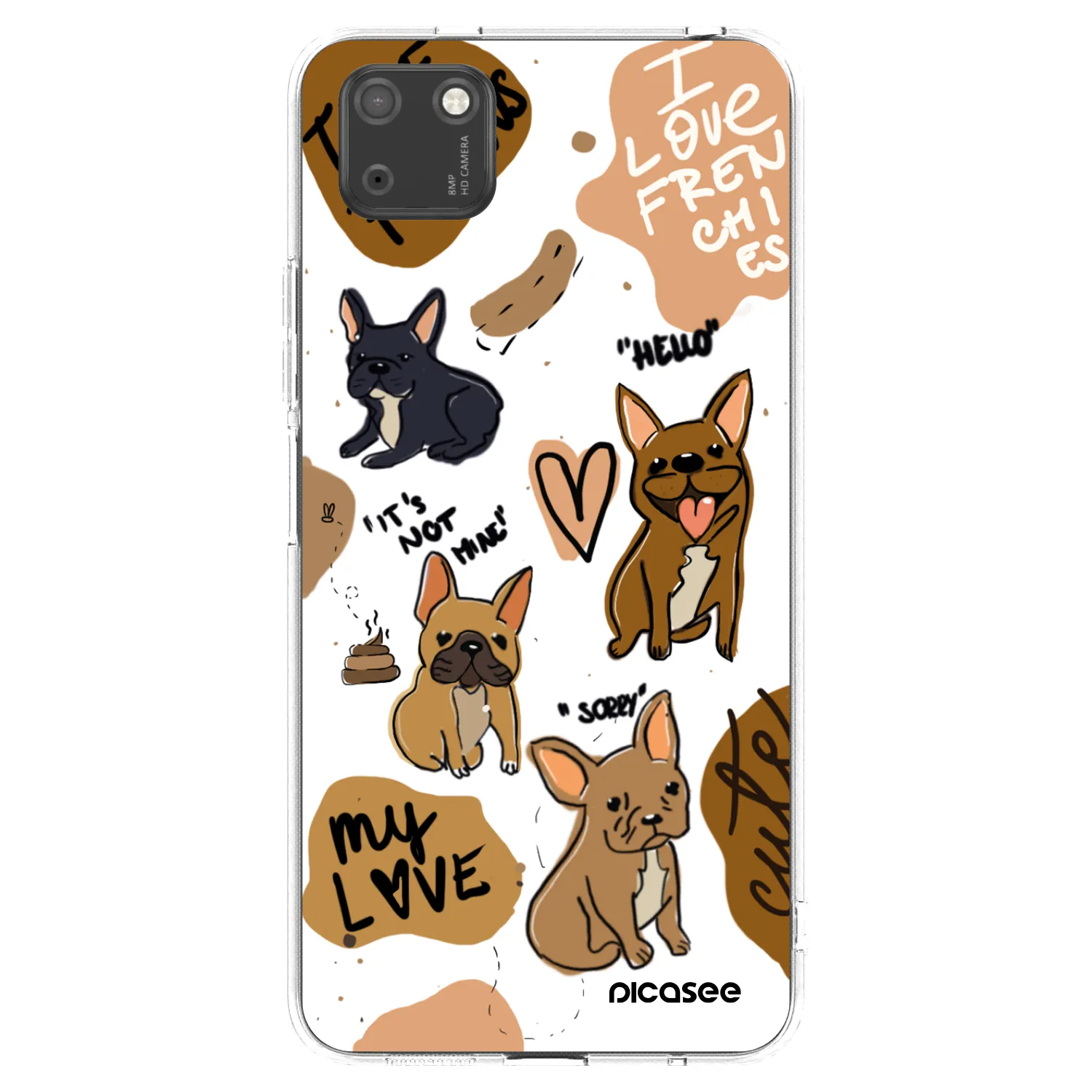 Picasee silikonski prozorni ovitek za Huawei Y5P - Frenchies