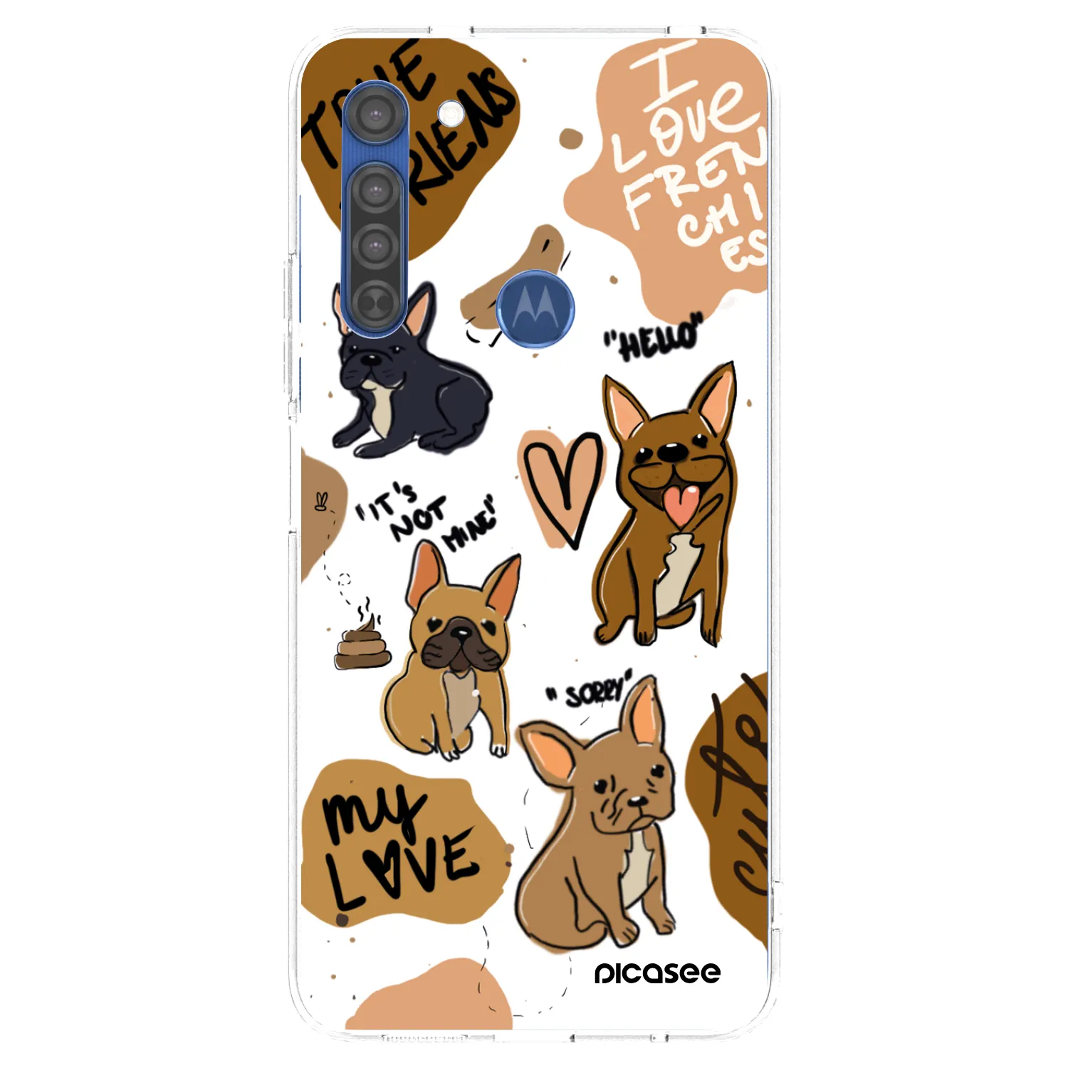 Picasee silikonski prozorni ovitek za Motorola Moto G8 - Frenchies