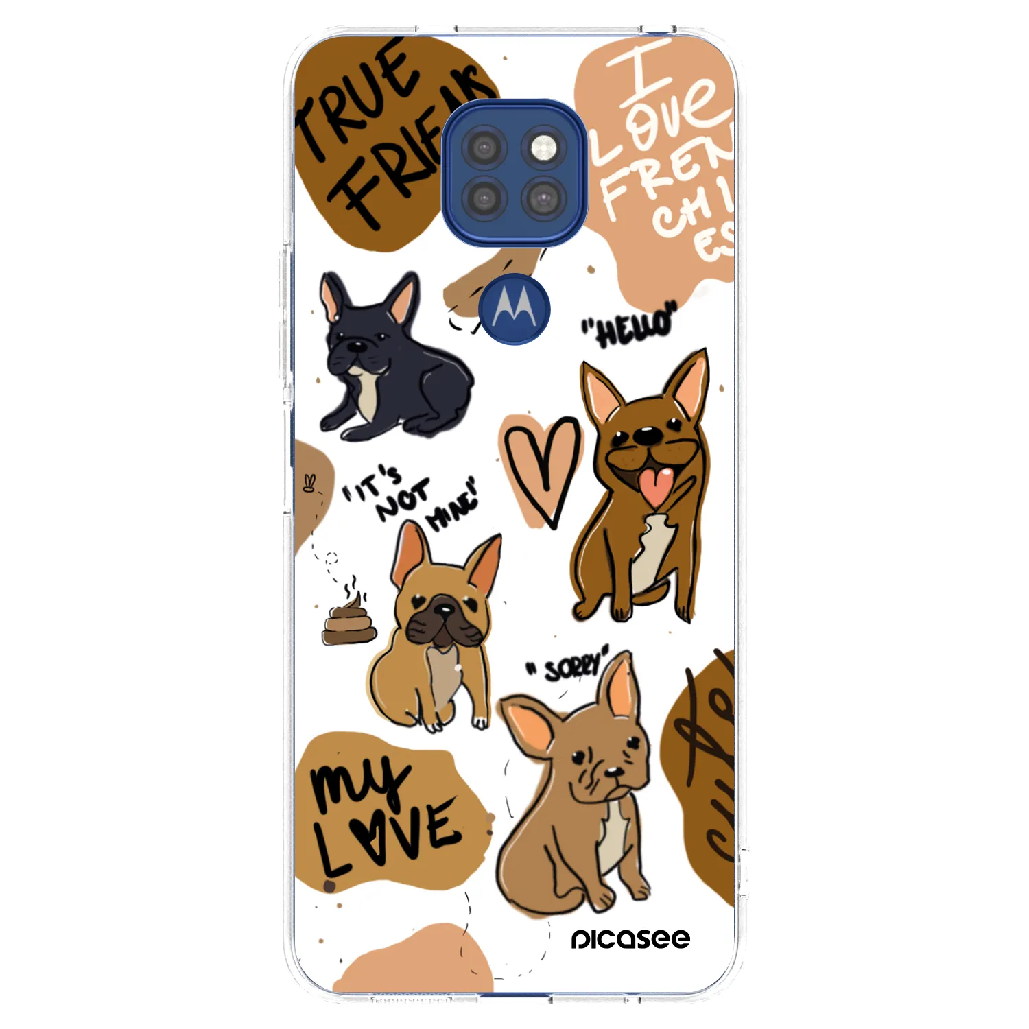 Picasee silikonski prozorni ovitek za Motorola Moto G9 Play - Frenchies