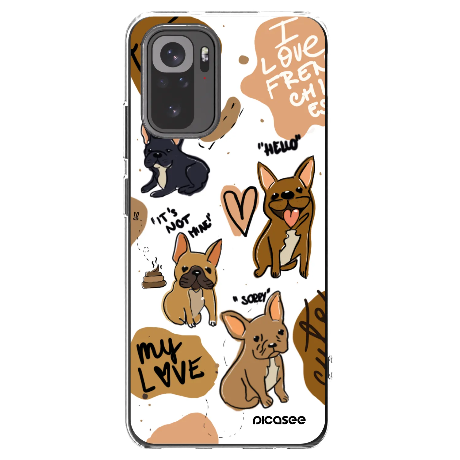 Picasee silikonski prozorni ovitek za Xiaomi Redmi Note 10S - Frenchies