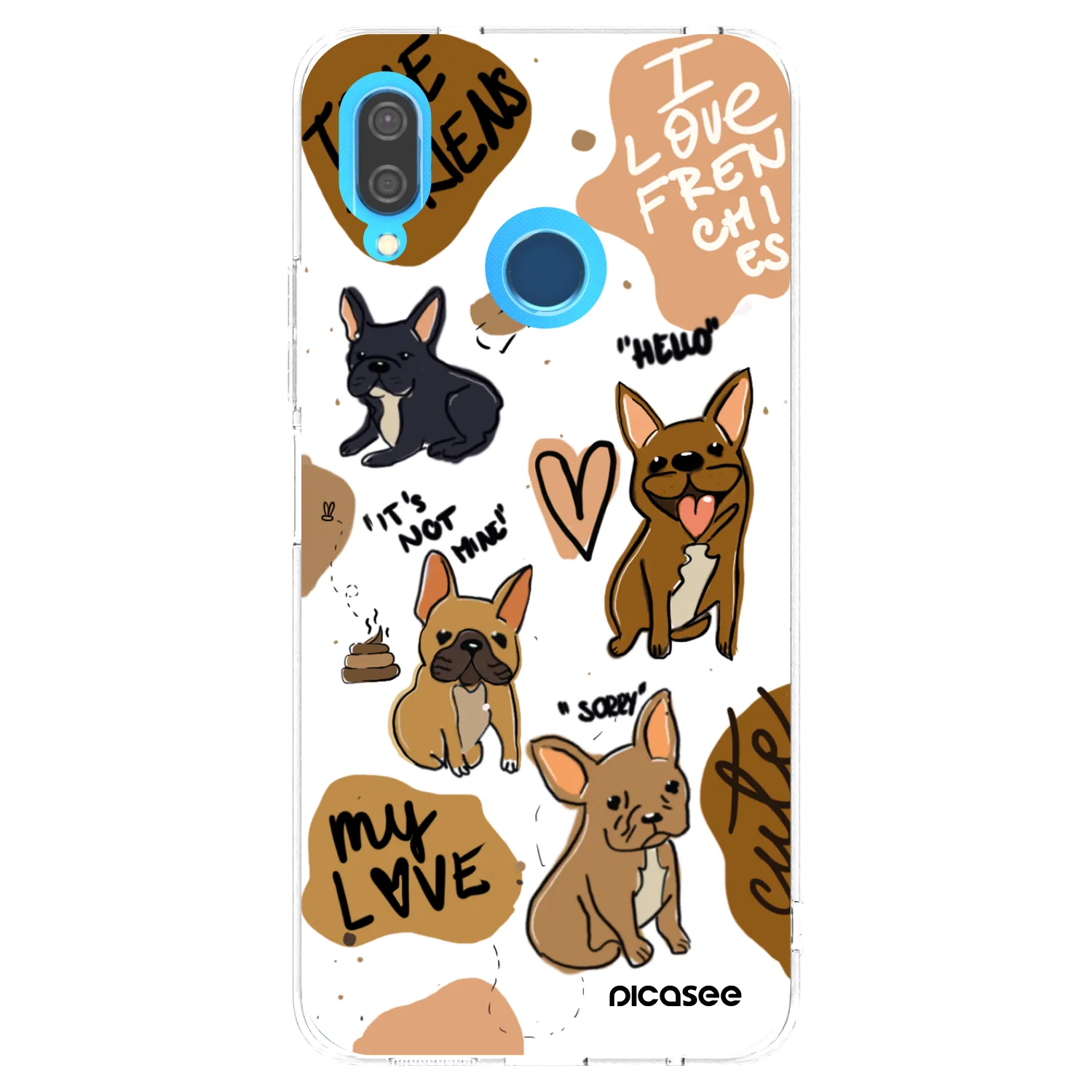 Picasee silikonski prozorni ovitek za Huawei P20 Lite - Frenchies