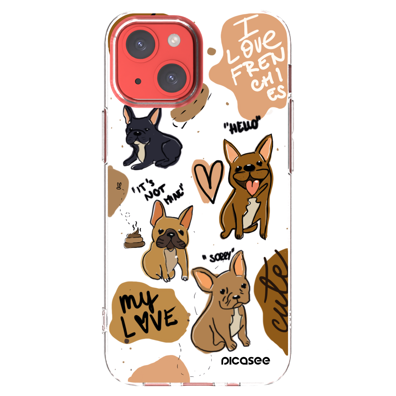 Picasee silikonski prozorni ovitek za Apple iPhone 13 mini - Frenchies