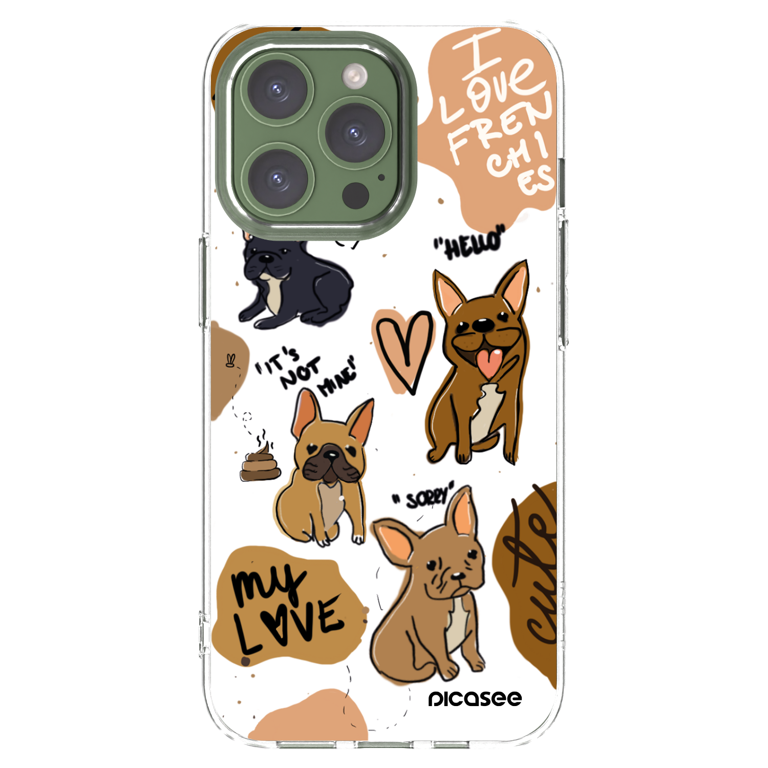 Picasee silikonski prozorni ovitek za Apple iPhone 13 Pro - Frenchies