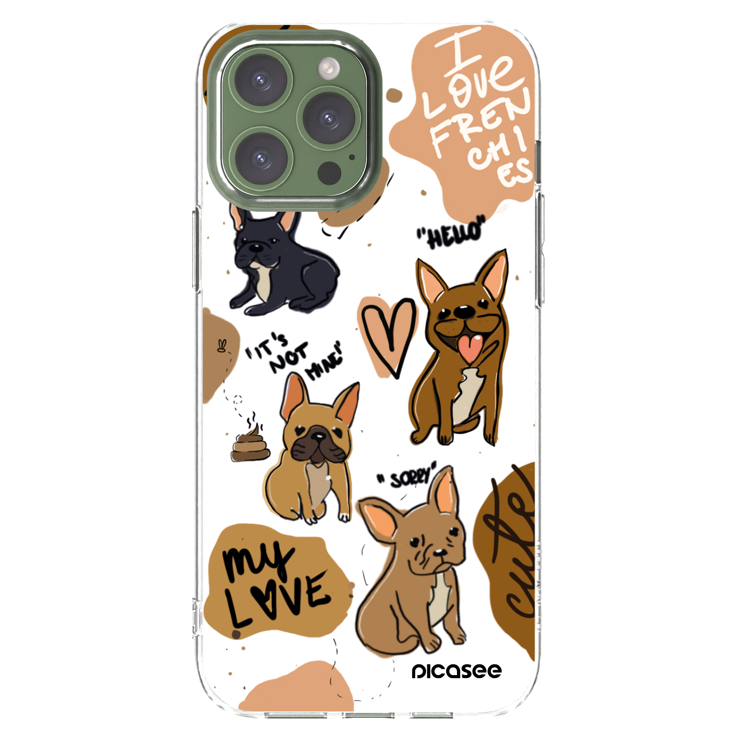 Picasee silikonski prozorni ovitek za Apple iPhone 13 Pro Max - Frenchies