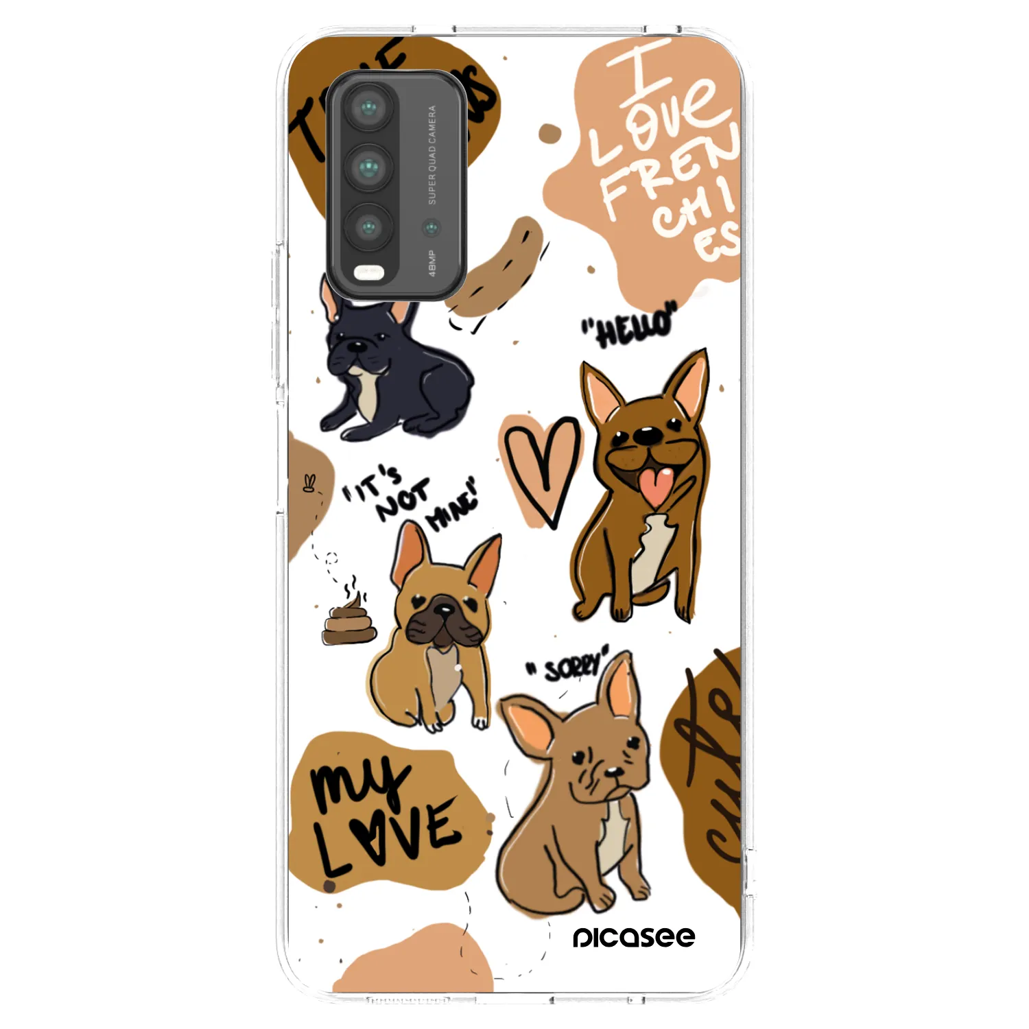 Picasee silikonski prozorni ovitek za Xiaomi Redmi 9T - Frenchies