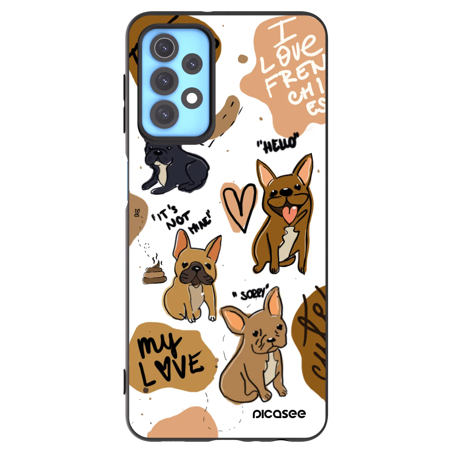 Picasee silikonski črni ovitek za Samsung Galaxy A32 4G SM-A325F - Frenchies