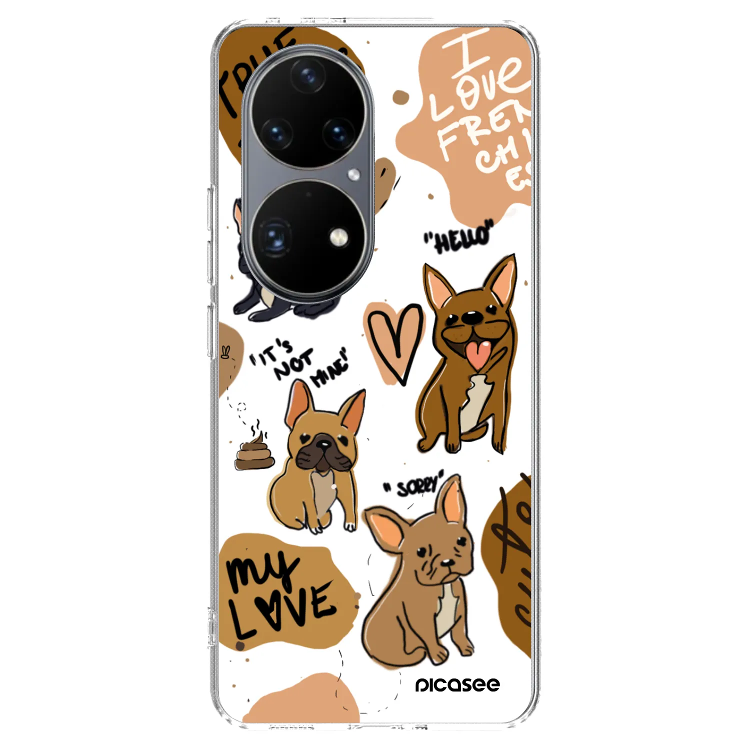 Picasee silikonski prozorni ovitek za Huawei P50 - Frenchies