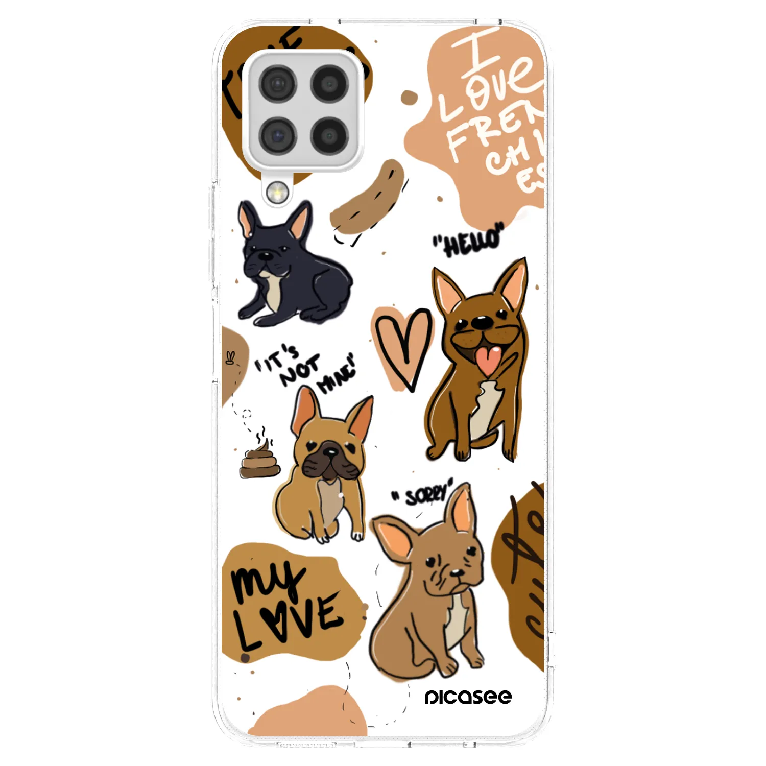 Picasee silikonski prozorni ovitek za Samsung Galaxy A22 A225F 4G - Frenchies