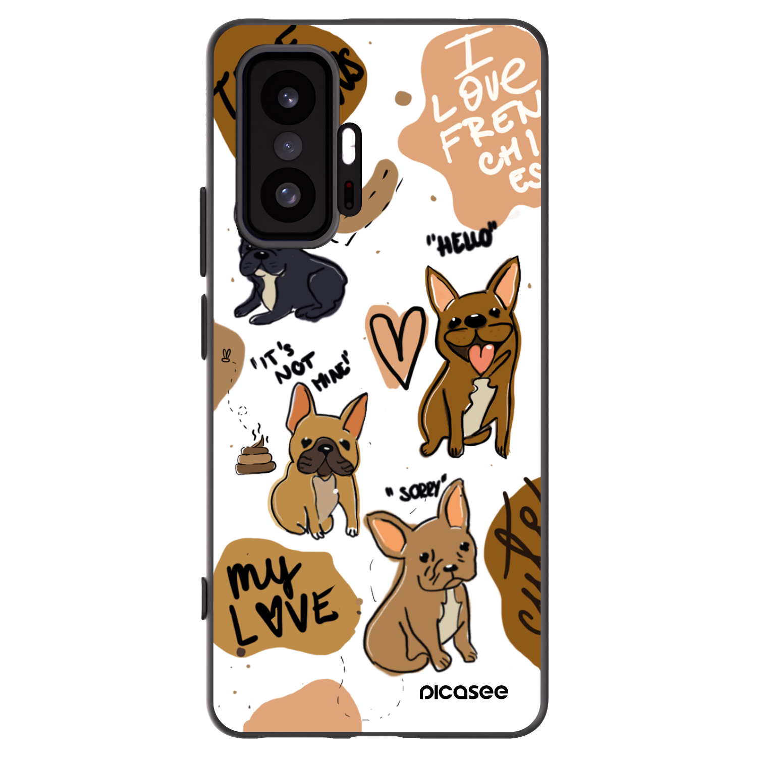 Picasee silikonski črni ovitek za Xiaomi 11T - Frenchies