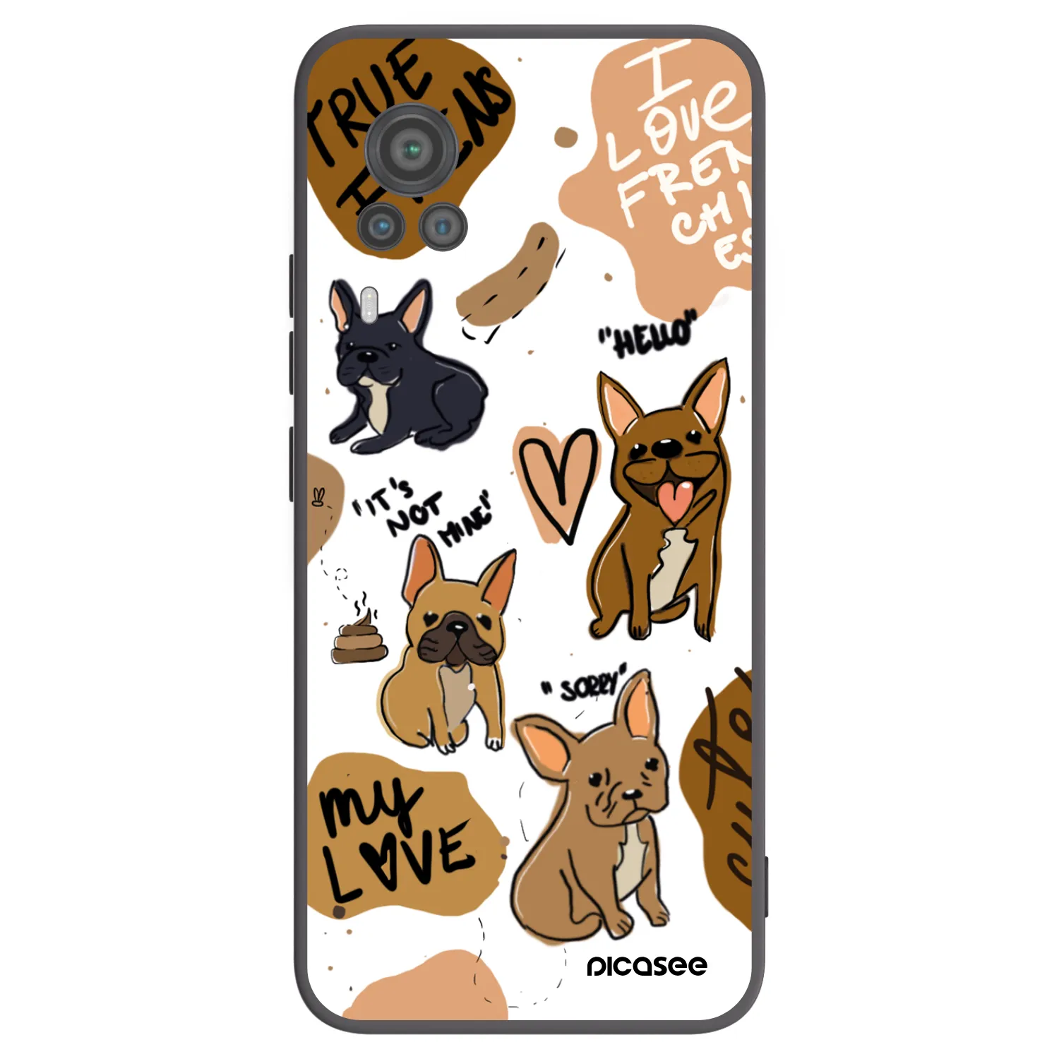 Picasee silikonski črni ovitek za Vivo X60 Pro 5G - Frenchies