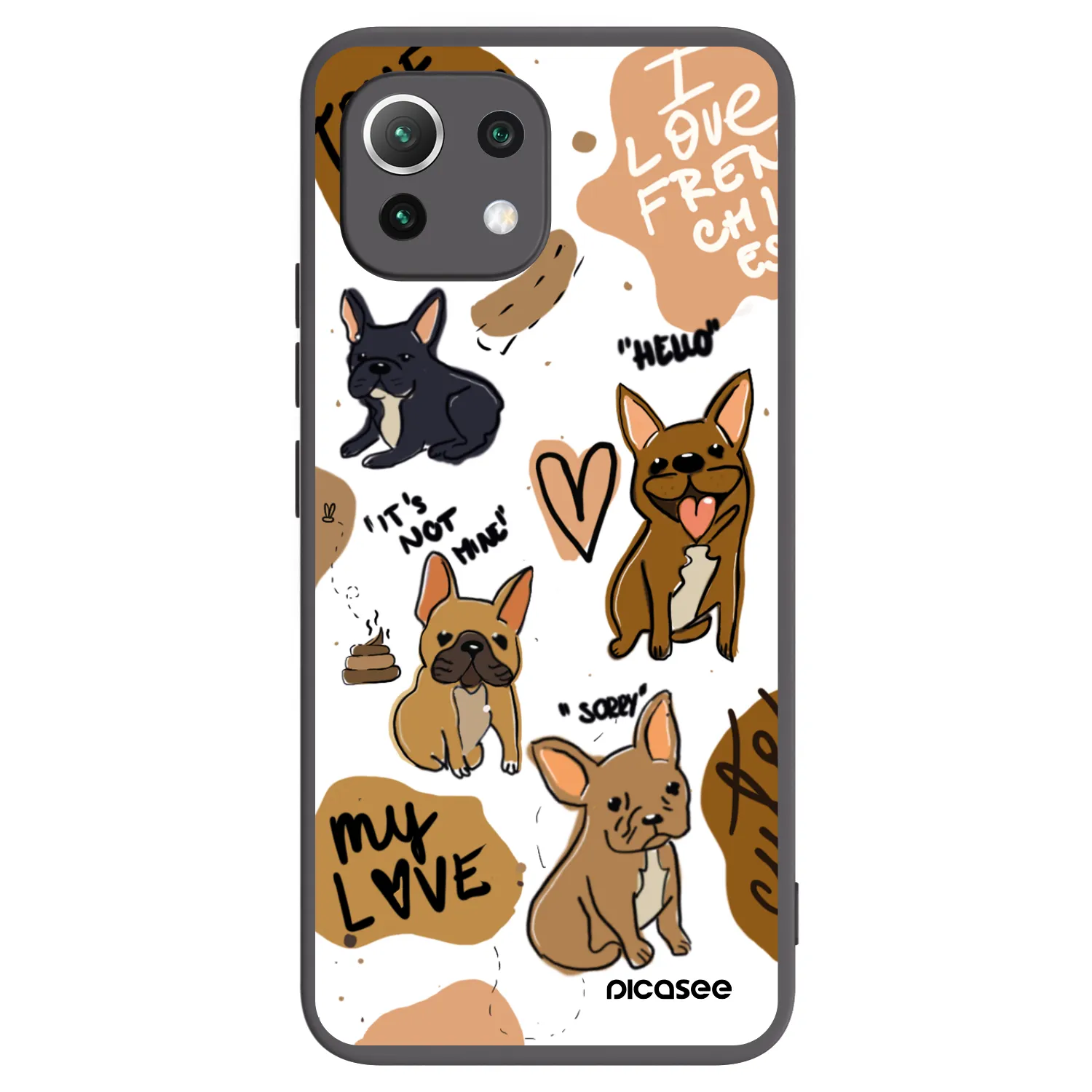 Picasee silikonski črni ovitek za Xiaomi 11 Lite 5G NE - Frenchies