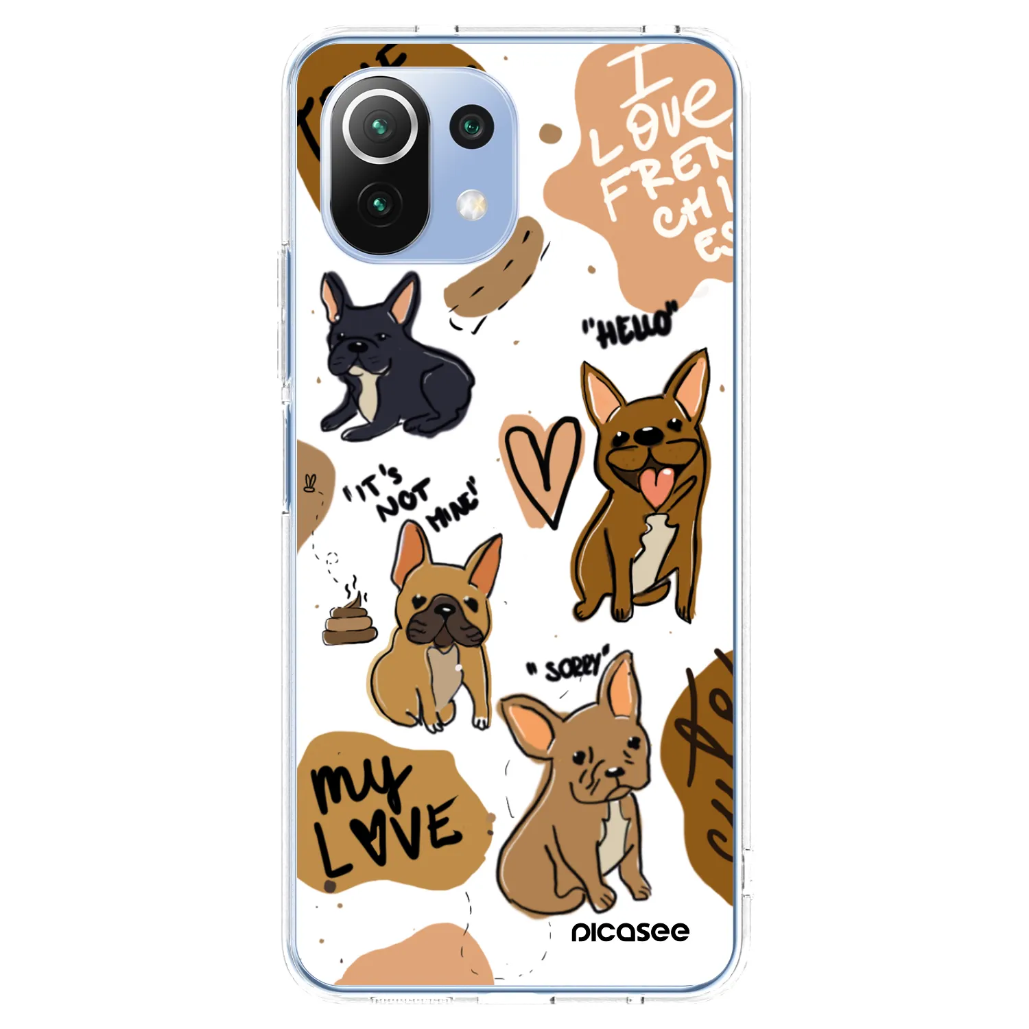 Picasee silikonski prozorni ovitek za Xiaomi 11 Lite 5G NE - Frenchies