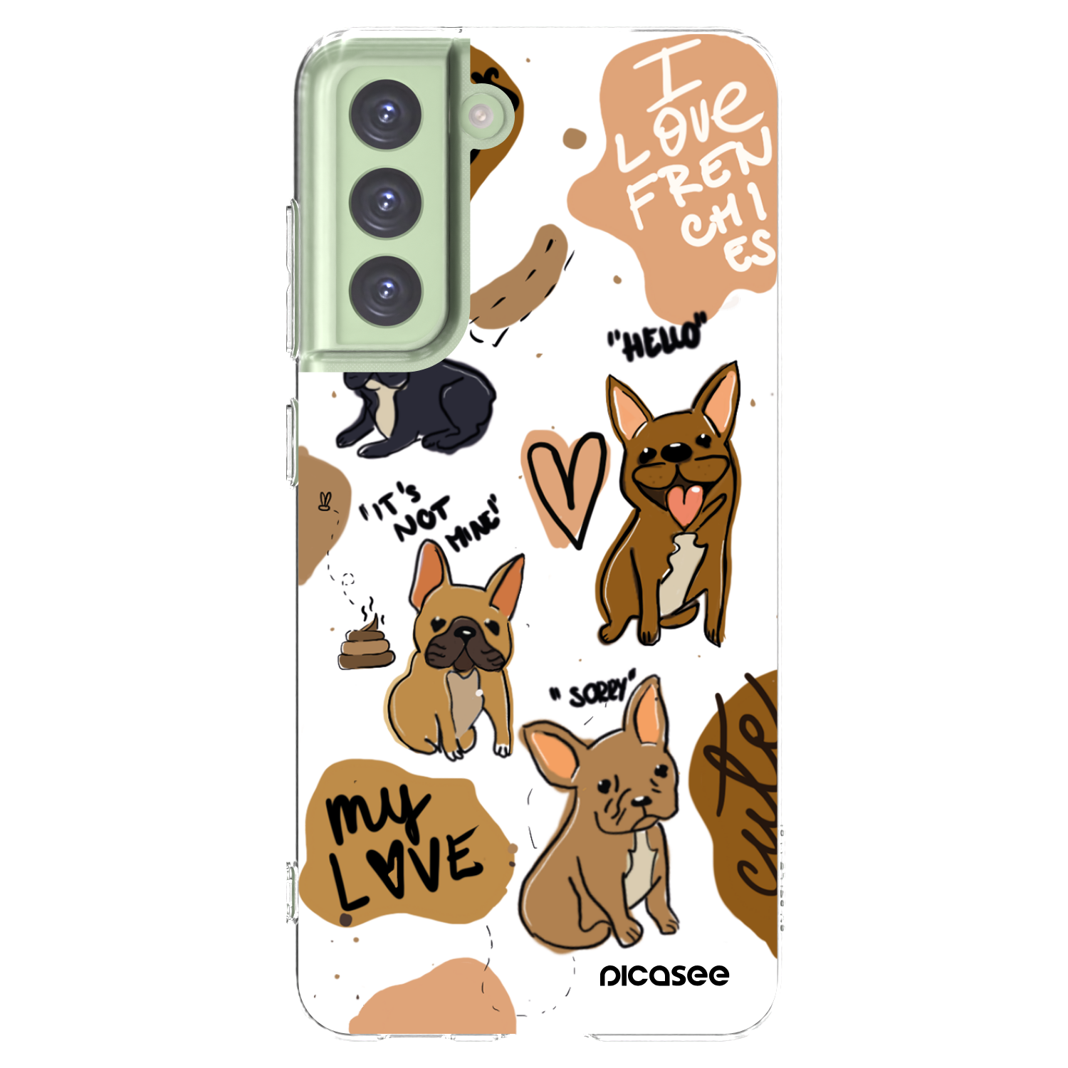 Picasee silikonski prozorni ovitek za Samsung Galaxy S21 FE 5G - Frenchies