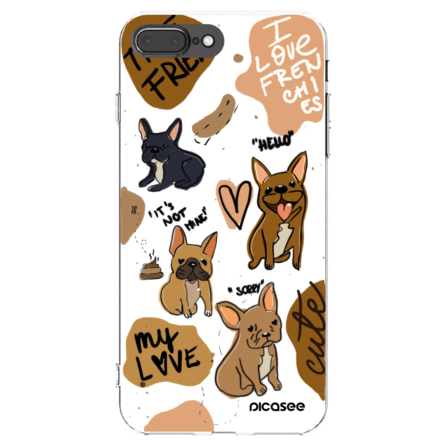 Picasee silikonski prozorni ovitek za Apple iPhone 7 Plus - Frenchies