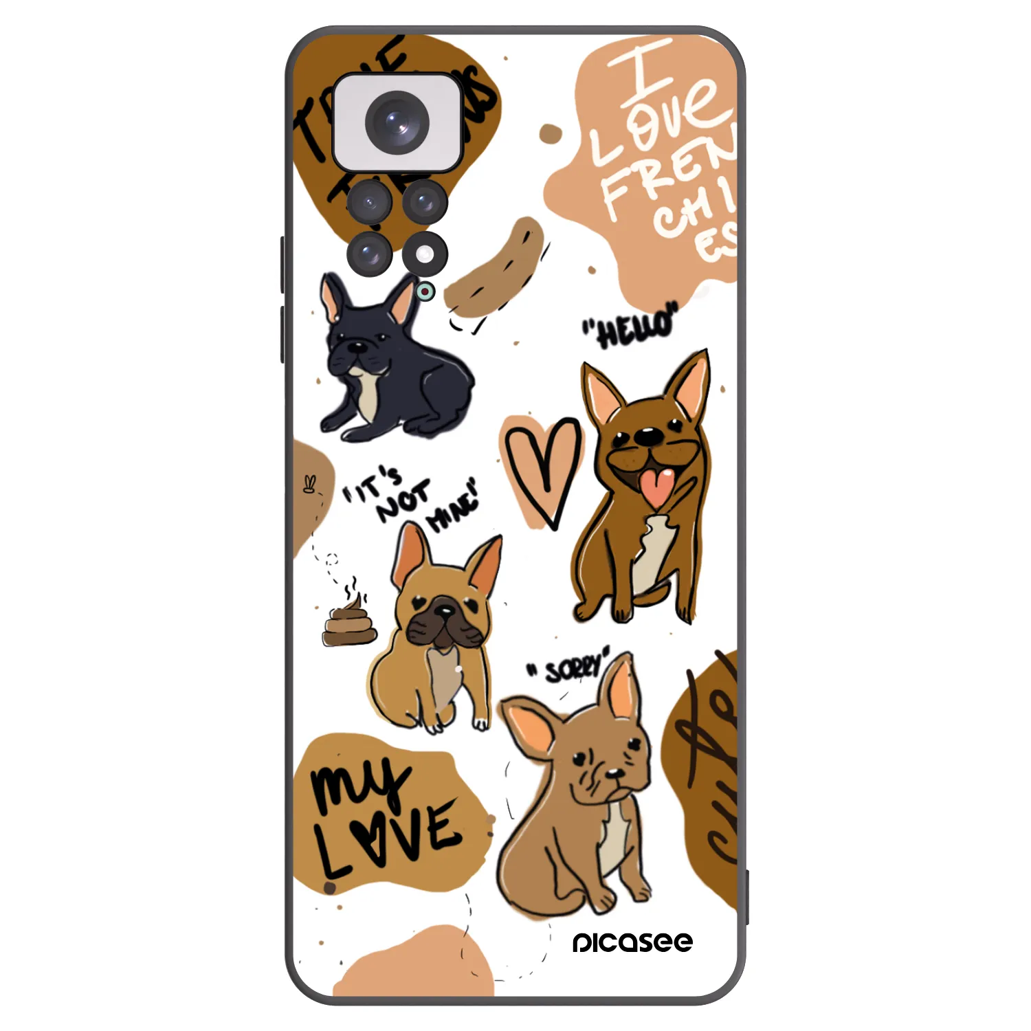 Picasee silikonski črni ovitek za Xiaomi Redmi Note 11 - Frenchies
