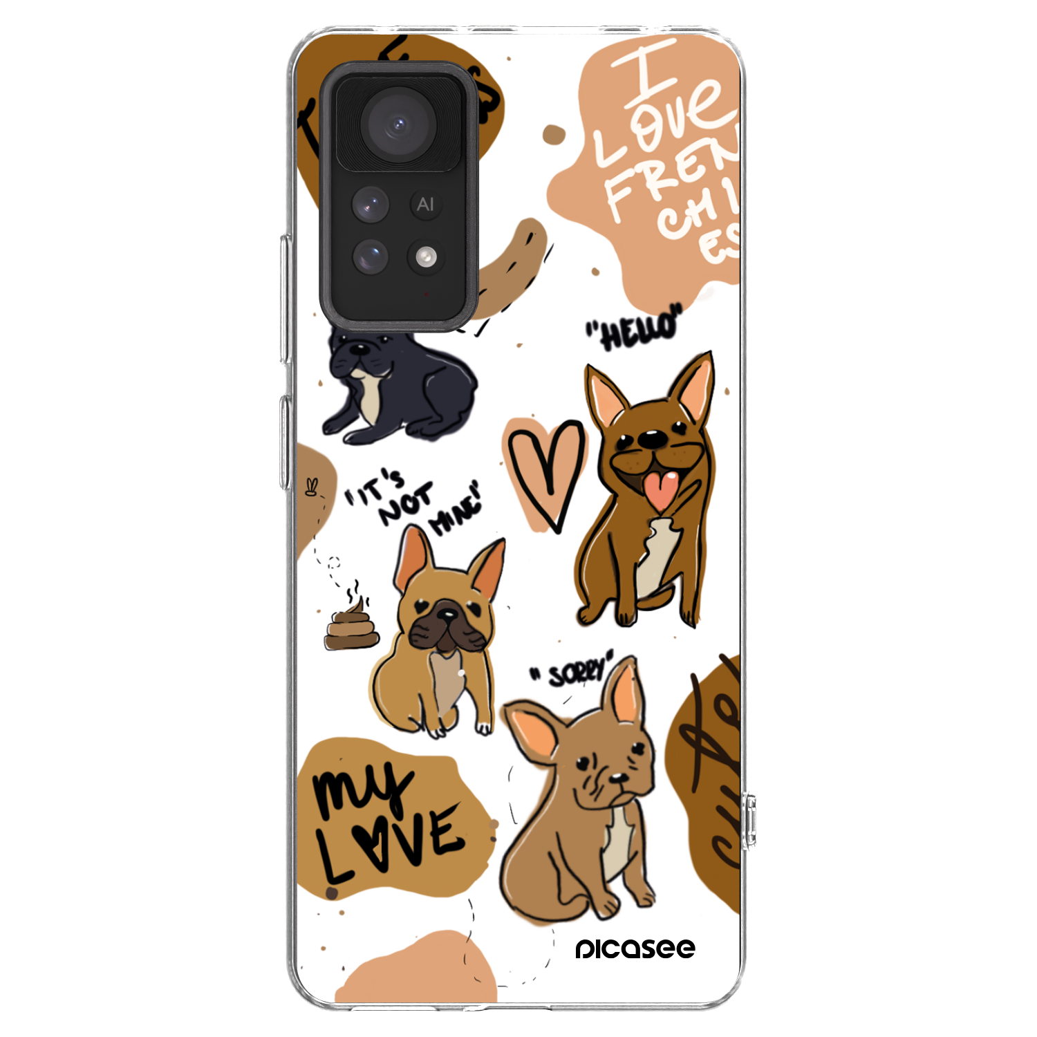 Picasee silikonski prozorni ovitek za Xiaomi Redmi Note 11 Pro 5G - Frenchies