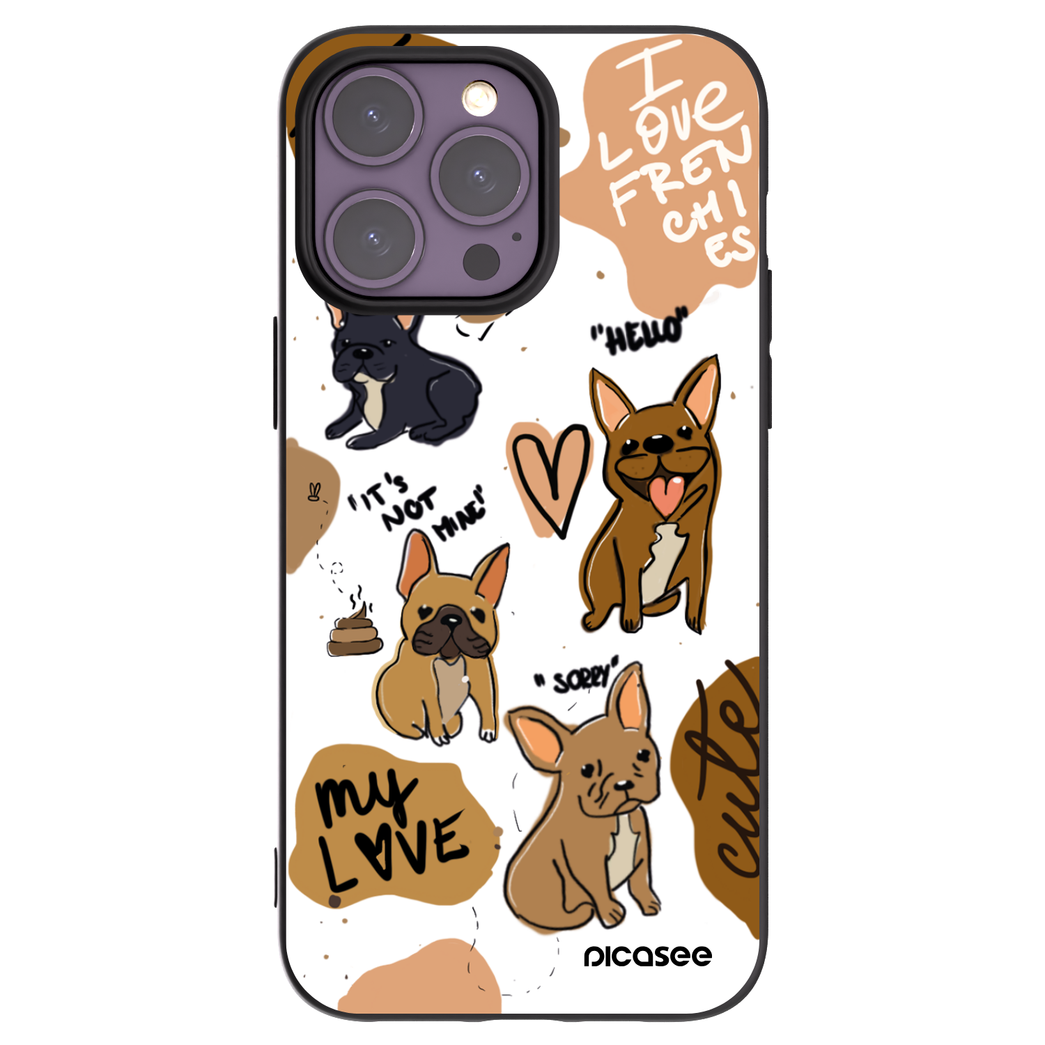 Picasee silikonski črni ovitek za Apple iPhone 14 Pro Max - Frenchies