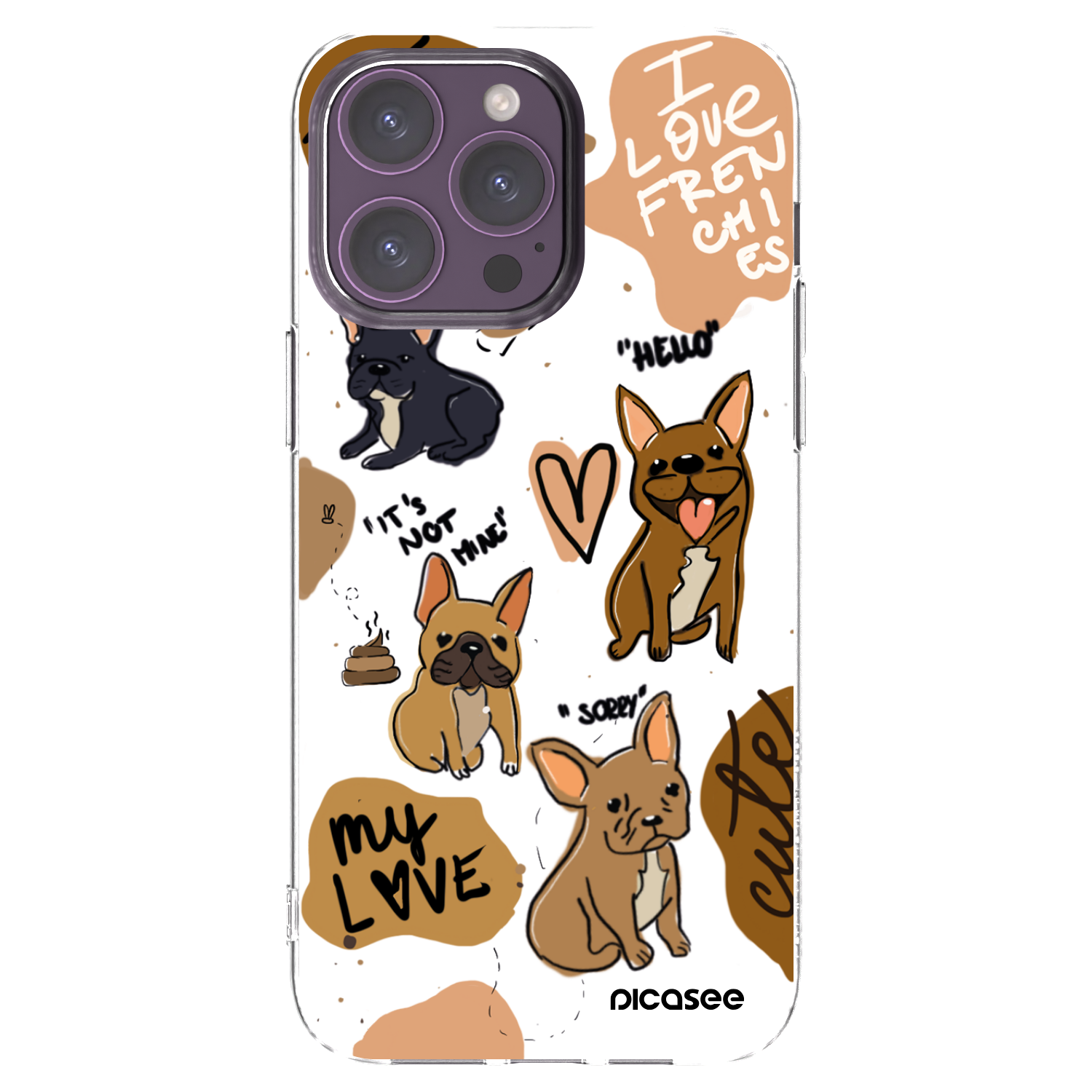Picasee silikonski prozorni ovitek za Apple iPhone 14 Pro Max - Frenchies
