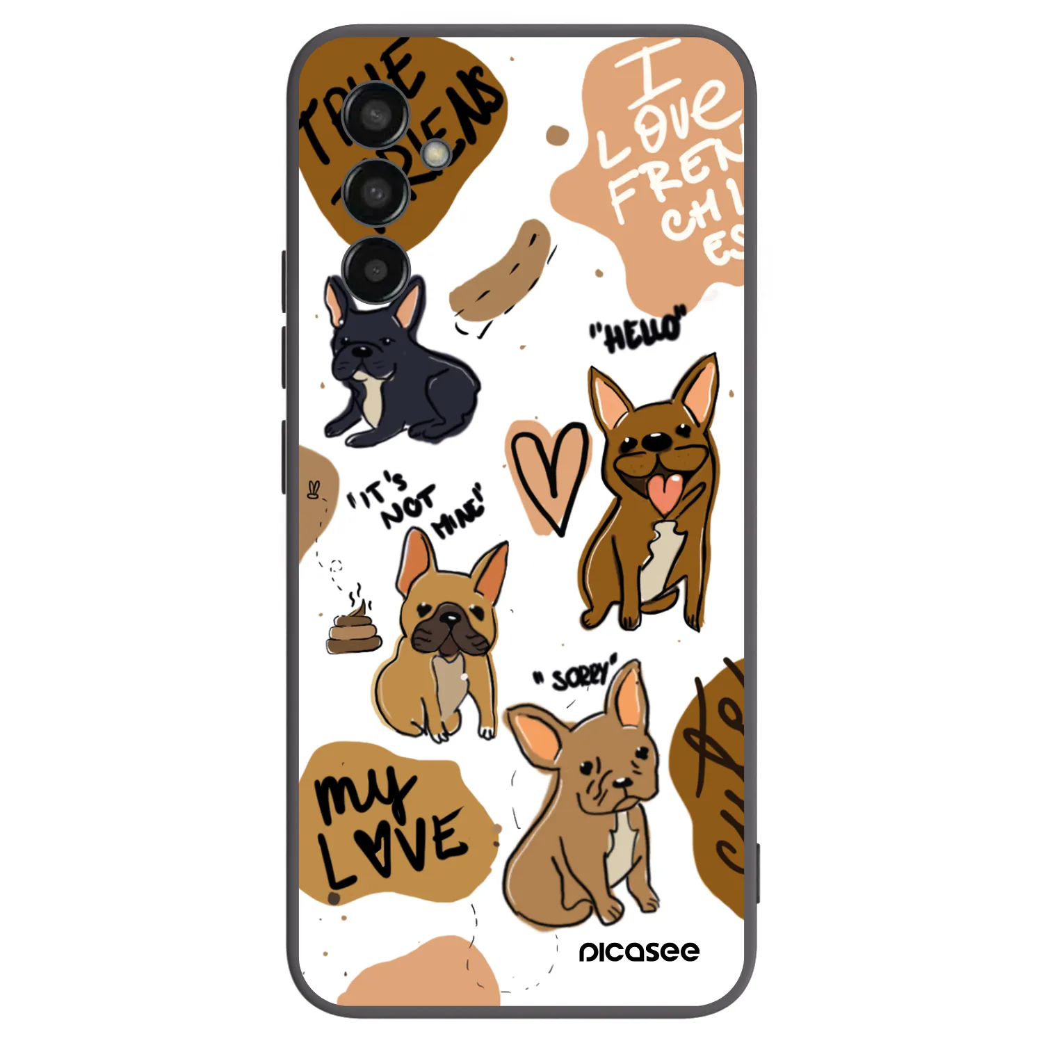 Picasee silikonski črni ovitek za Samsung Galaxy M13 M135F - Frenchies