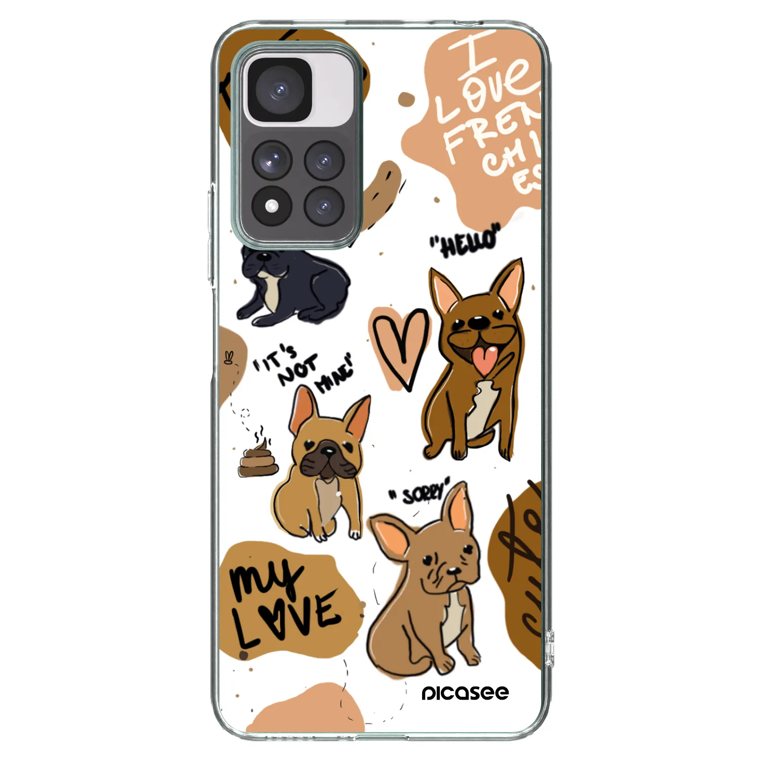 Picasee silikonski prozorni ovitek za Xiaomi Redmi Note 11 Pro+ 5G - Frenchies