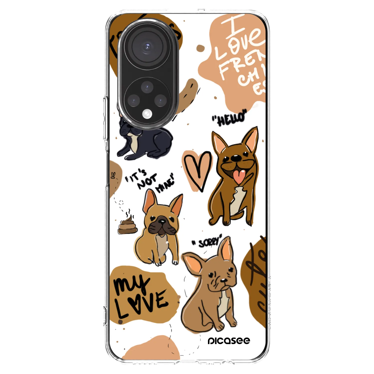 Picasee silikonski prozorni ovitek za Honor X7 - Frenchies