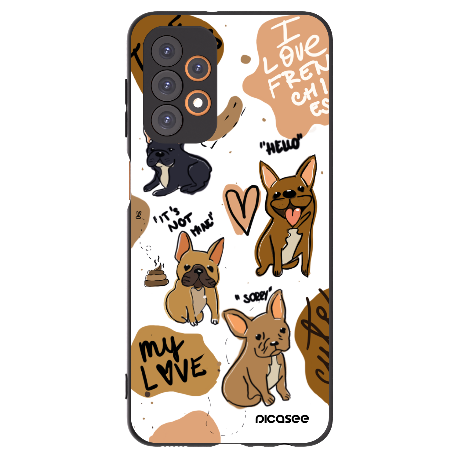 Picasee silikonski črni ovitek za Samsung Galaxy A23 A235F 4G - Frenchies