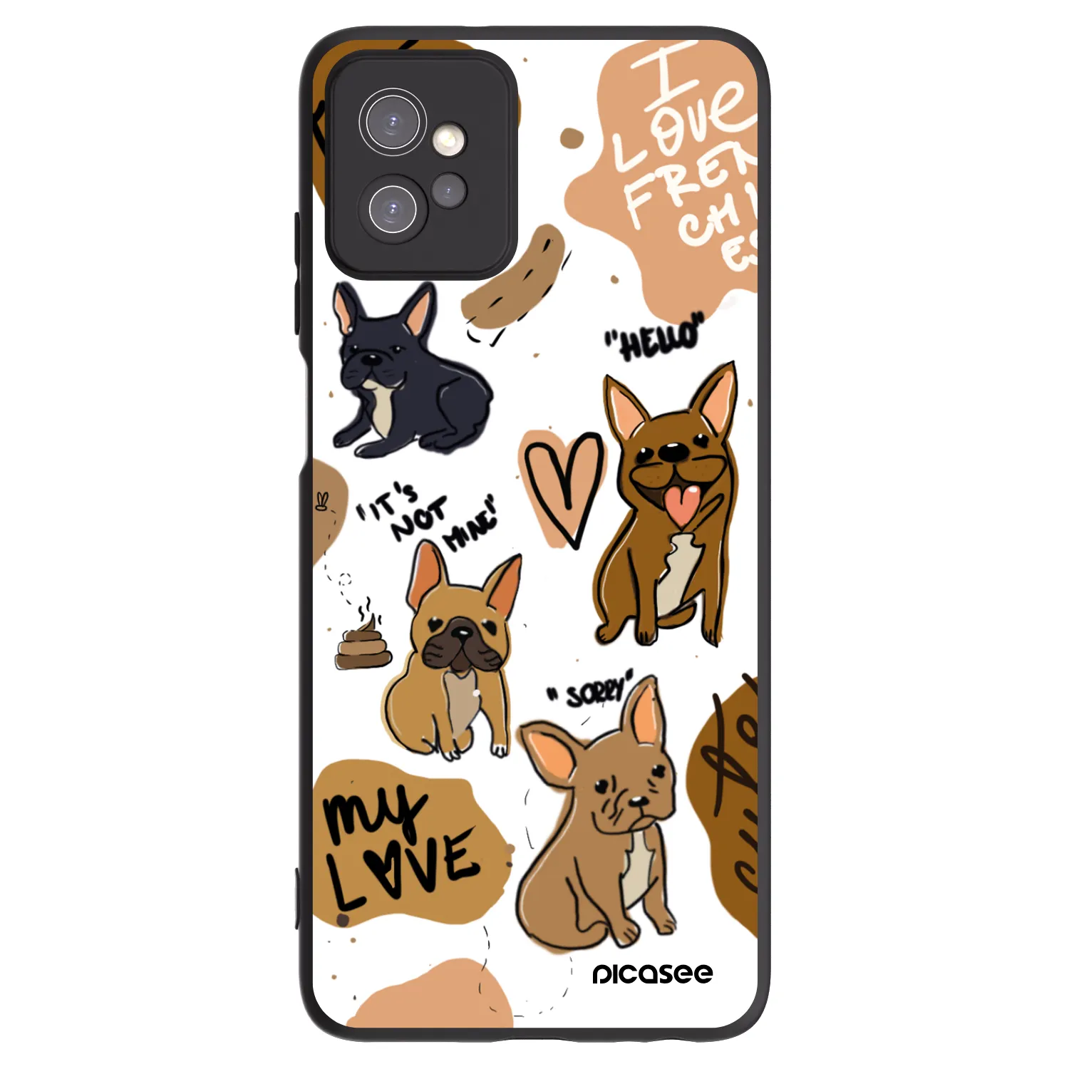 Picasee silikonski črni ovitek za Motorola Moto G32 - Frenchies