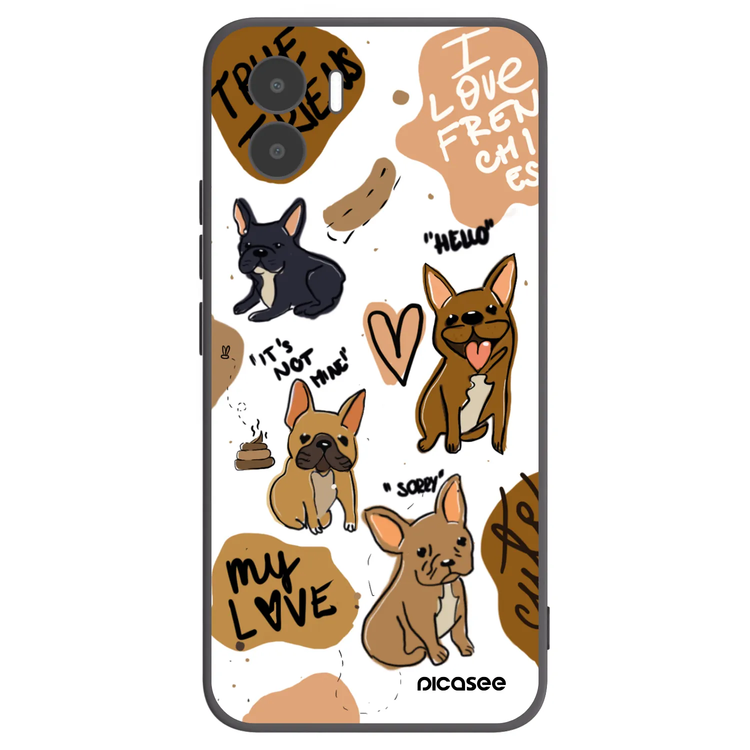 Picasee silikonski črni ovitek za Xiaomi Redmi A1 - Frenchies