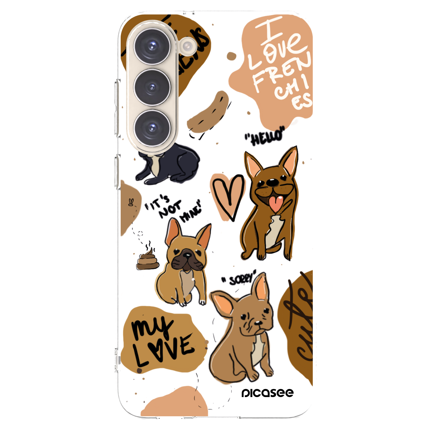 Picasee silikonski prozorni ovitek za Samsung Galaxy S23+ 5G - Frenchies