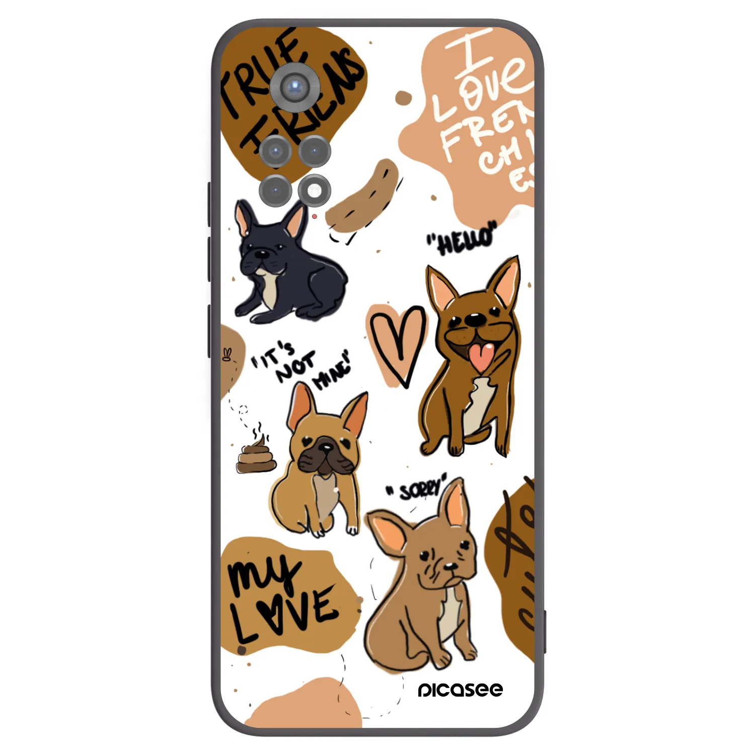 Picasee silikonski črni ovitek za Xiaomi Redmi Note 11S 5G - Frenchies