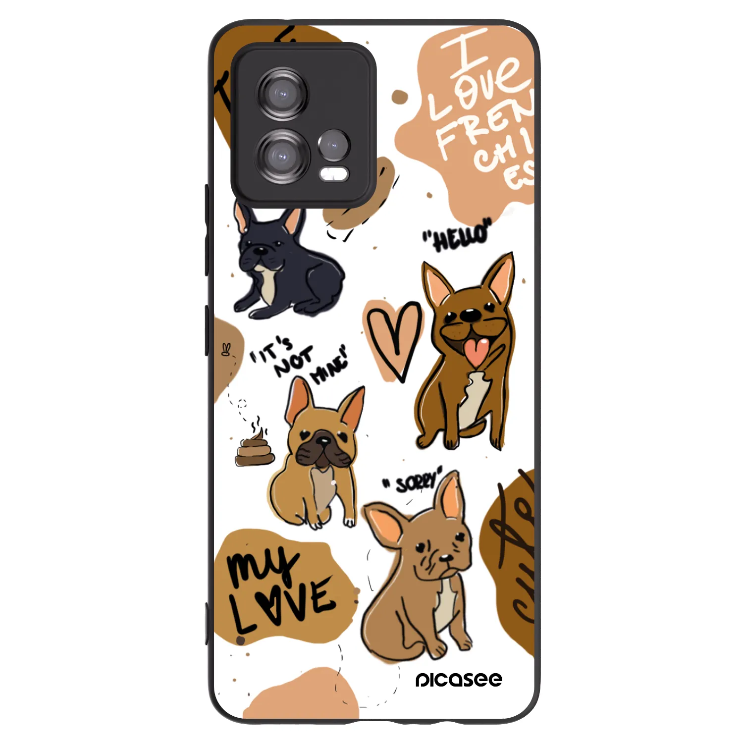 Picasee silikonski črni ovitek za Motorola Moto G72 - Frenchies