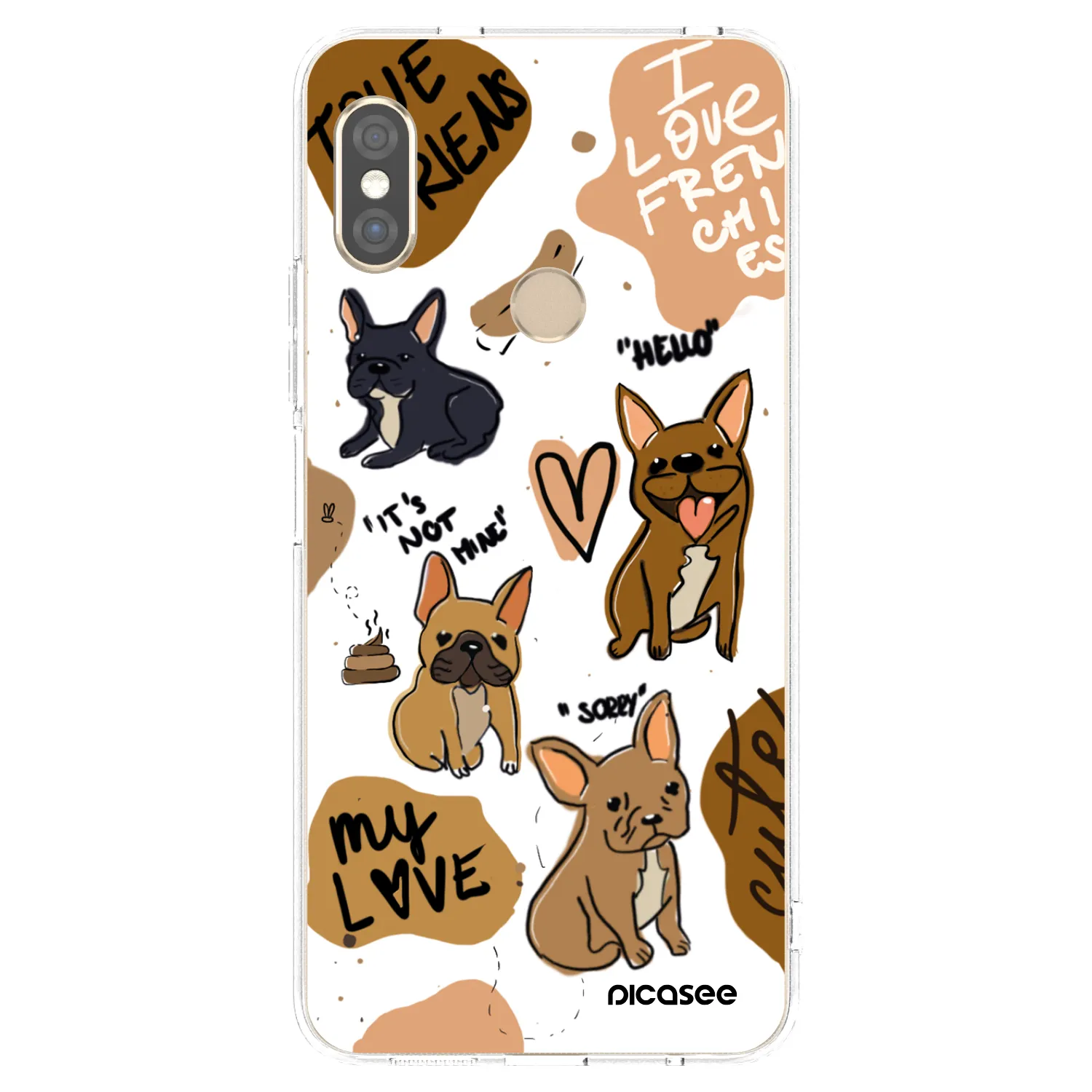 Picasee silikonski prozorni ovitek za Xiaomi Redmi Note 5 Global - Frenchies