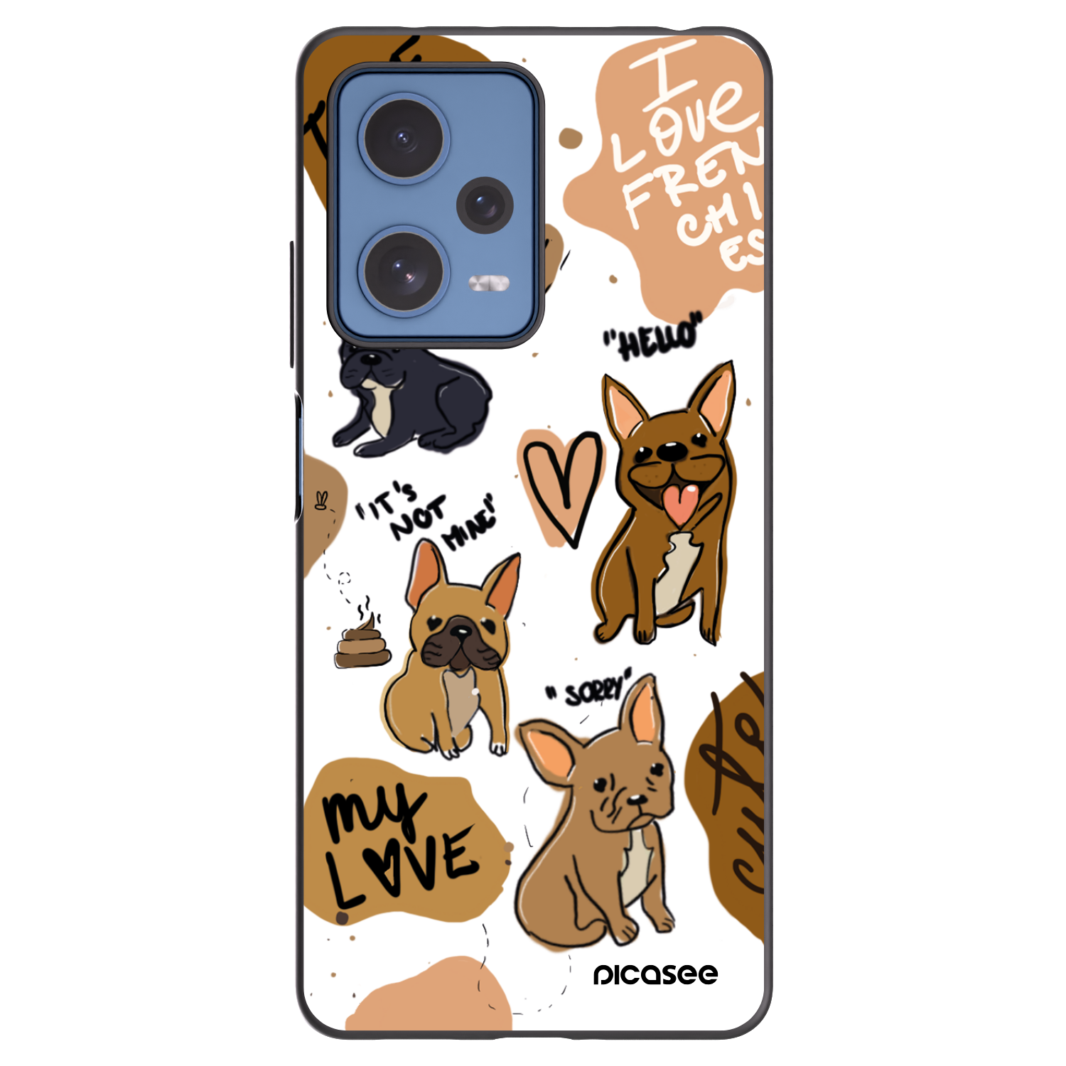 Picasee silikonski črni ovitek za Xiaomi Redmi Note 12 Pro 5G - Frenchies
