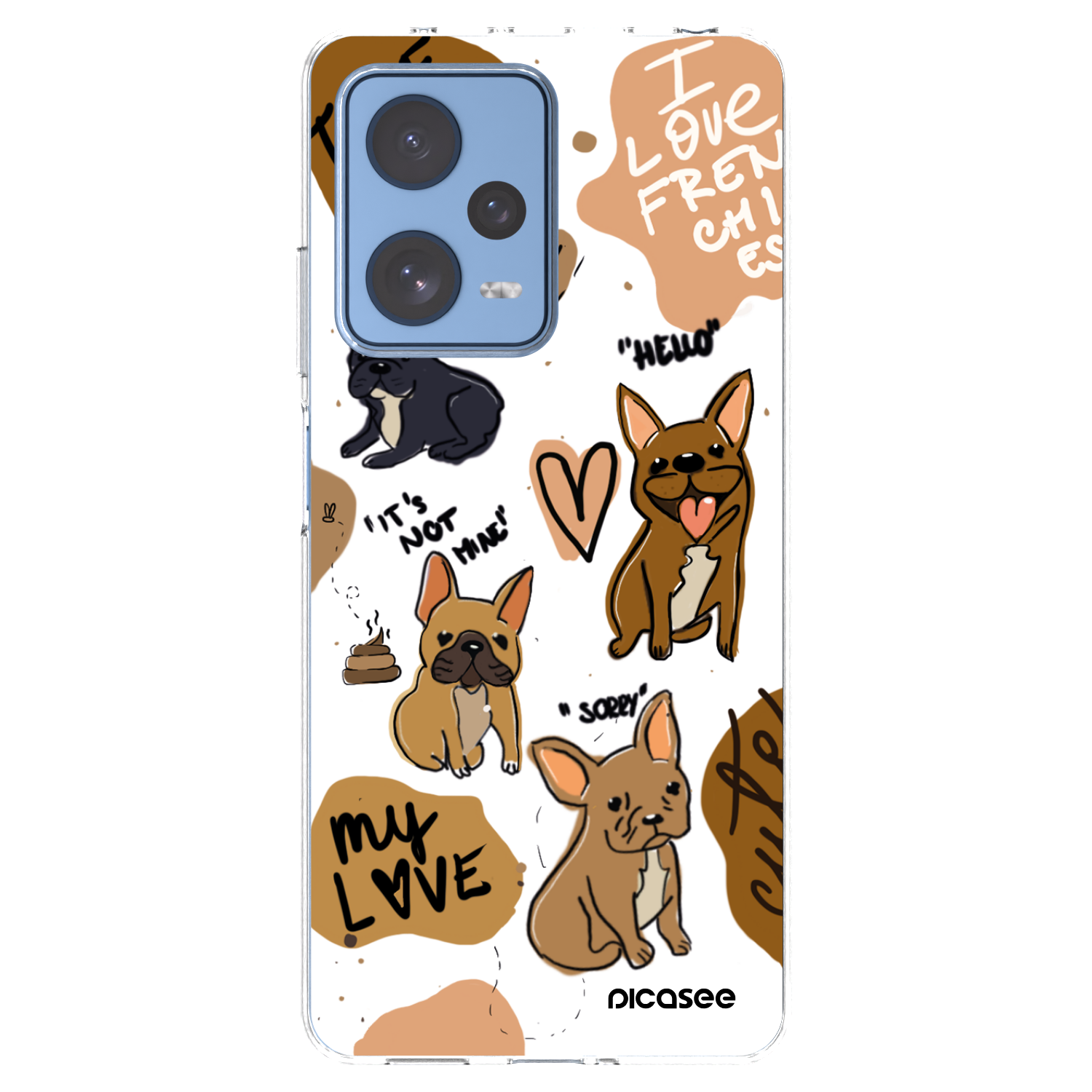 Picasee silikonski prozorni ovitek za Xiaomi Redmi Note 12 Pro 5G - Frenchies