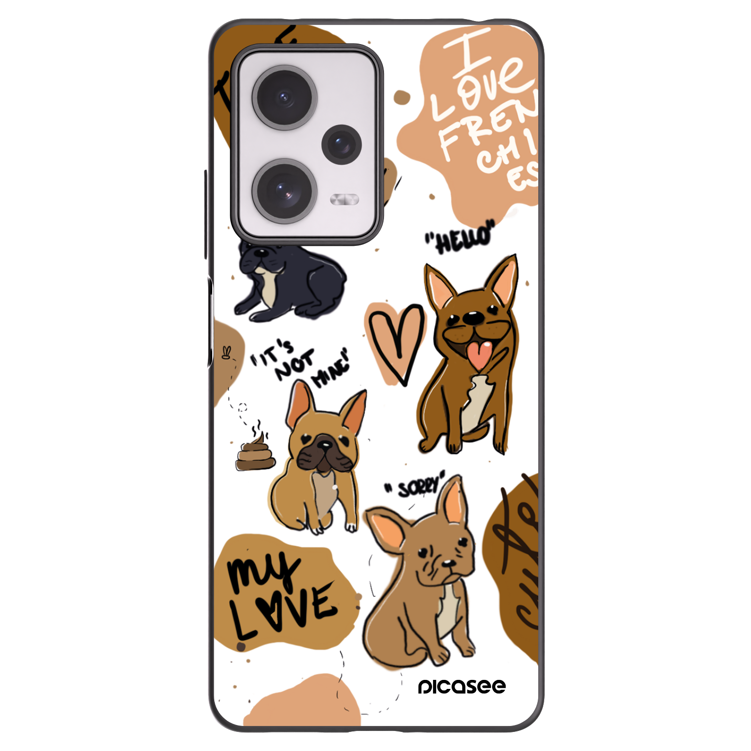 Picasee silikonski črni ovitek za Xiaomi Redmi Note 12 Pro+ 5G - Frenchies