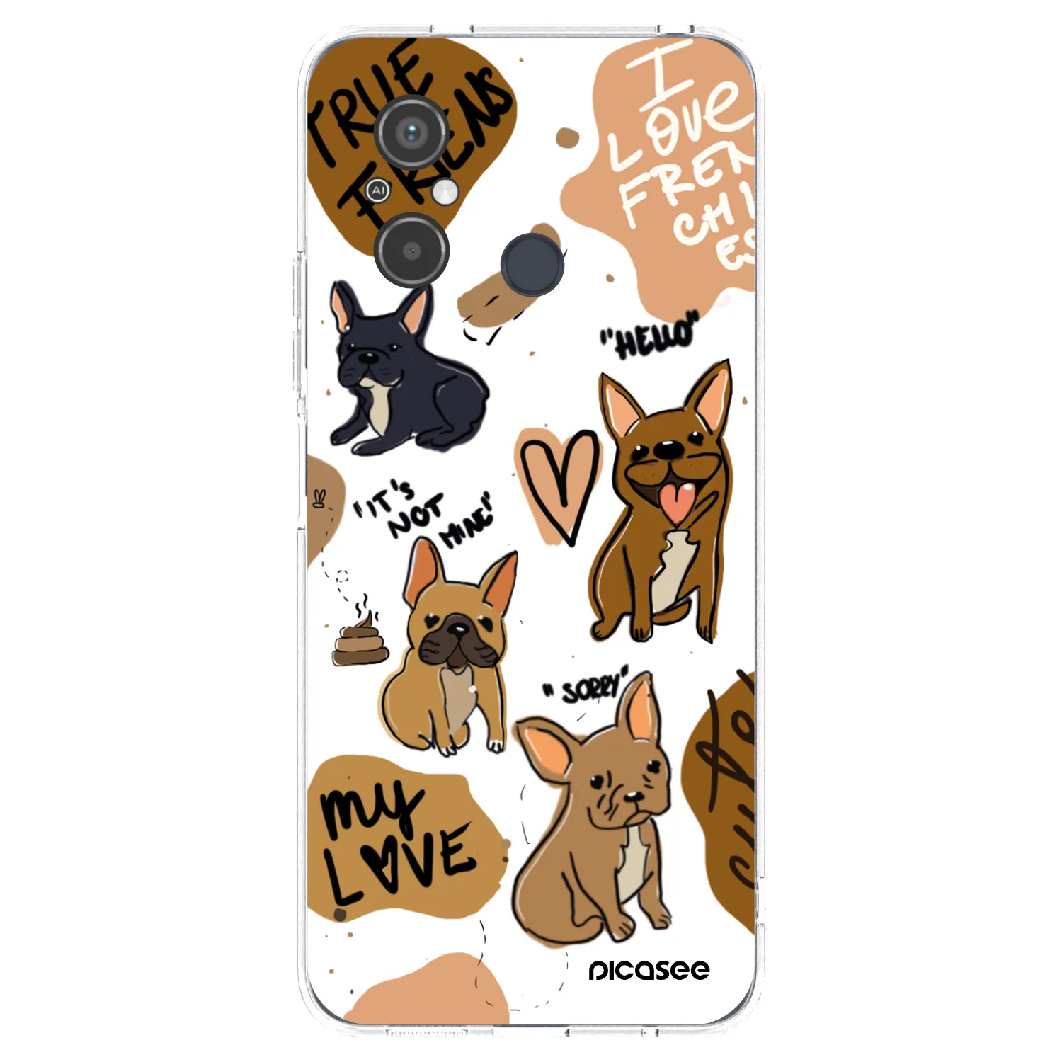 Picasee silikonski prozorni ovitek za Xiaomi Redmi 12C - Frenchies