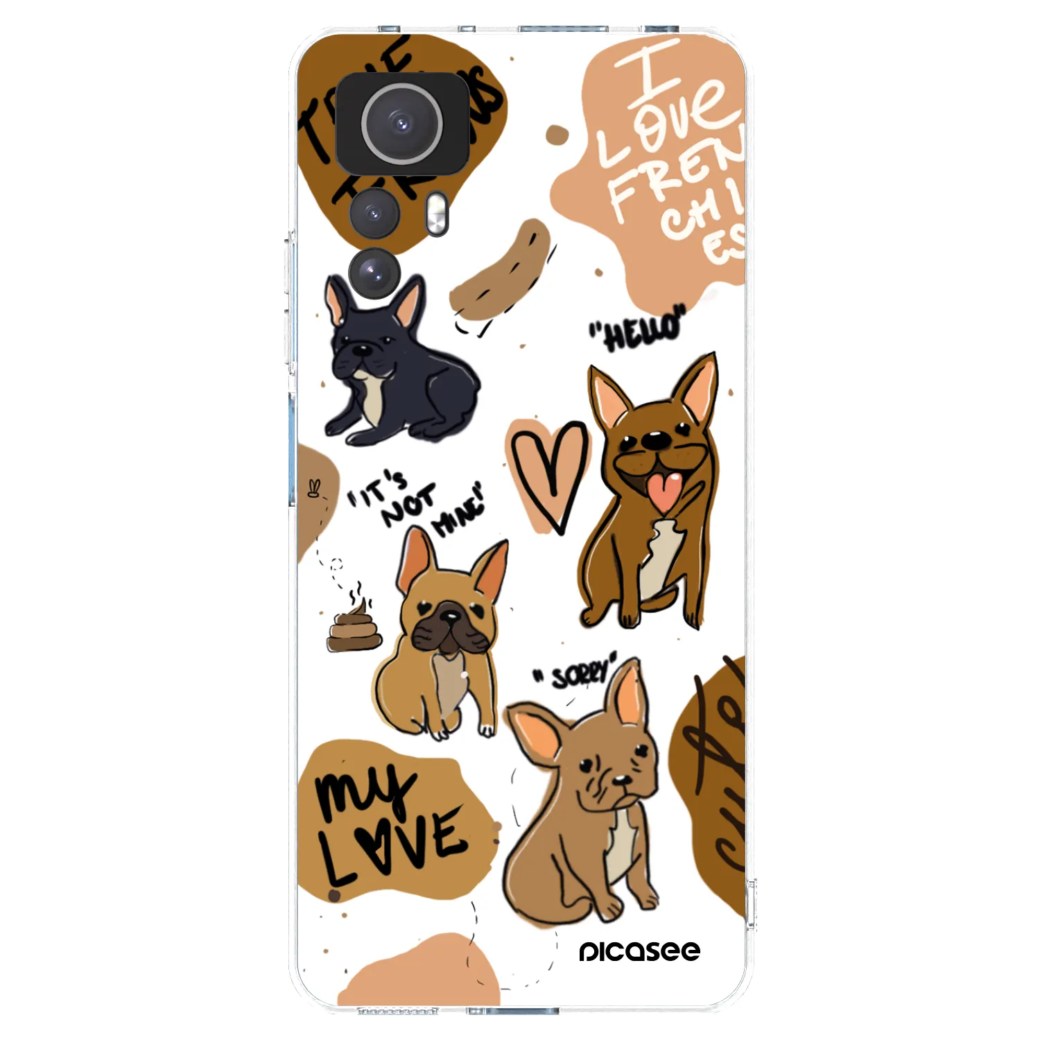 Picasee silikonski prozorni ovitek za Xiaomi Redmi Note 12S - Frenchies