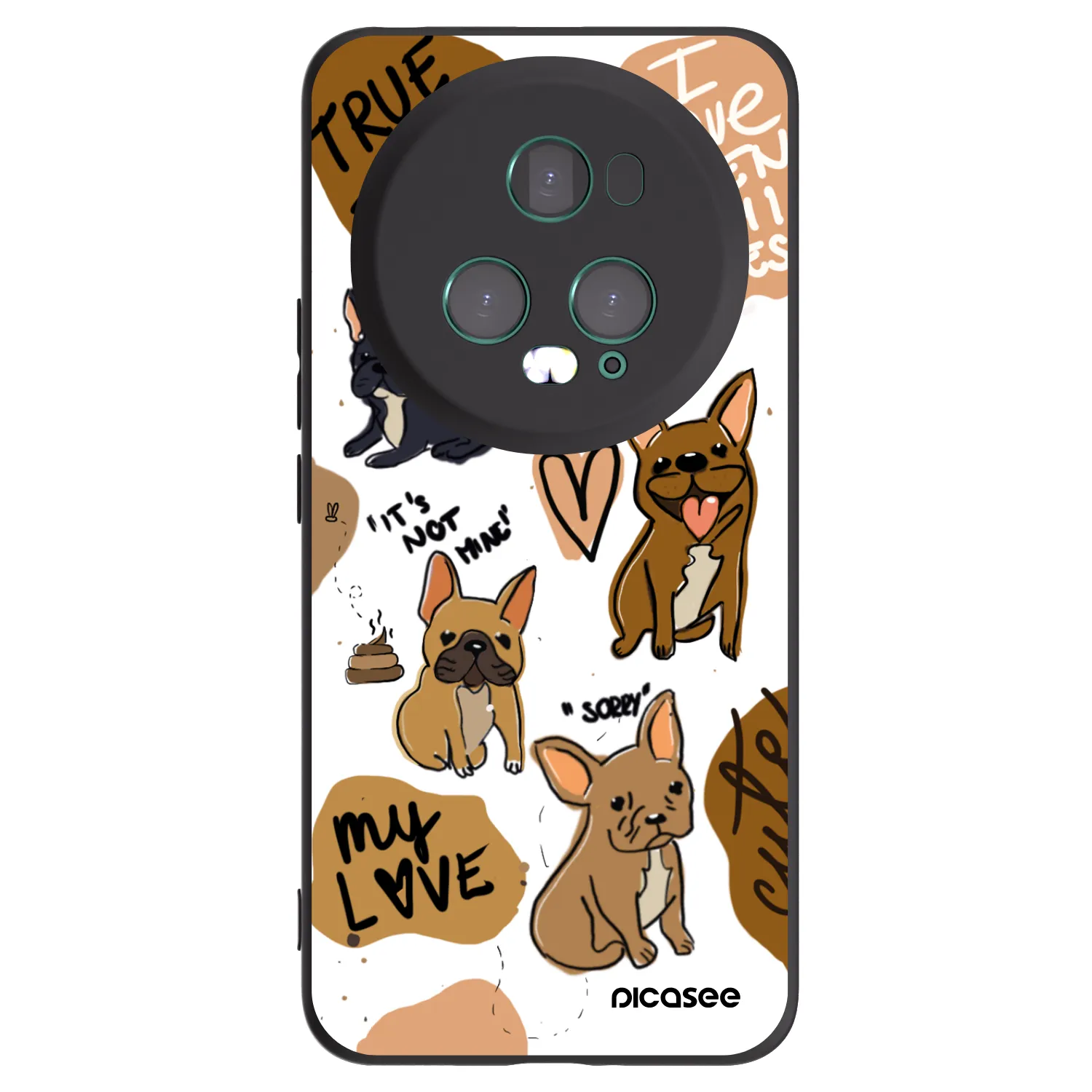 Picasee silikonski črni ovitek za Honor Magic5 Pro - Frenchies