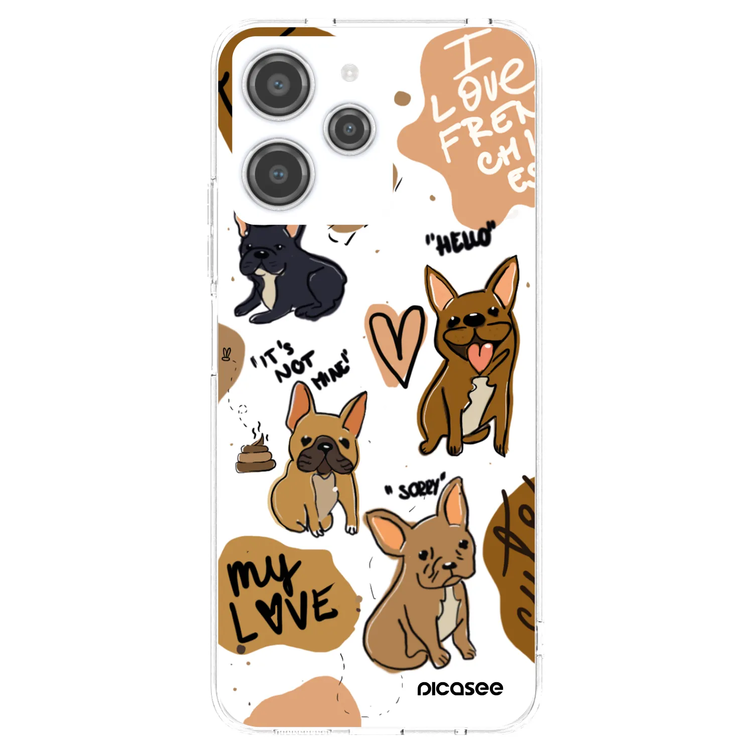 Picasee silikonski prozorni ovitek za Xiaomi Redmi 12 4G - Frenchies