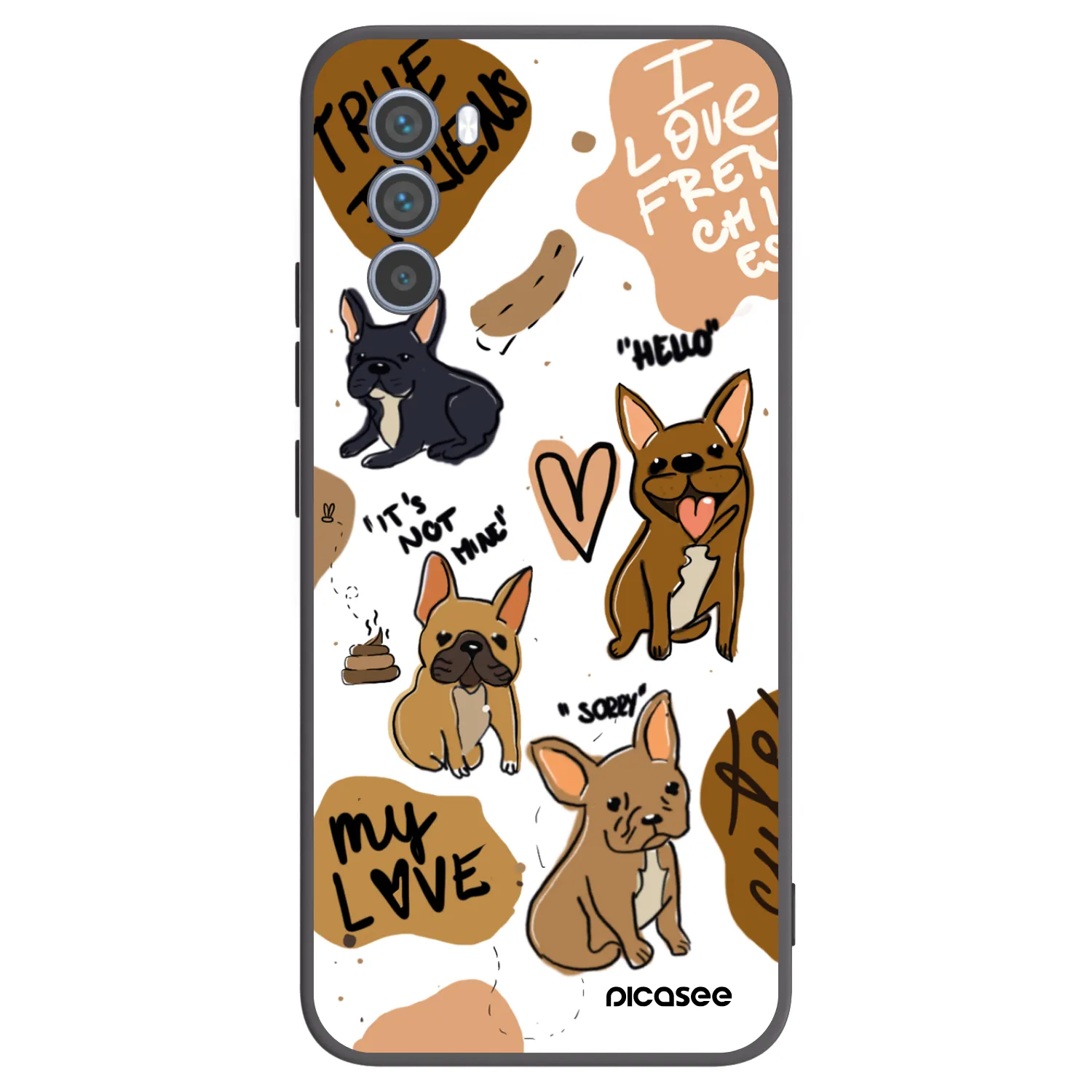 Picasee silikonski črni ovitek za Motorola Moto G62 - Frenchies